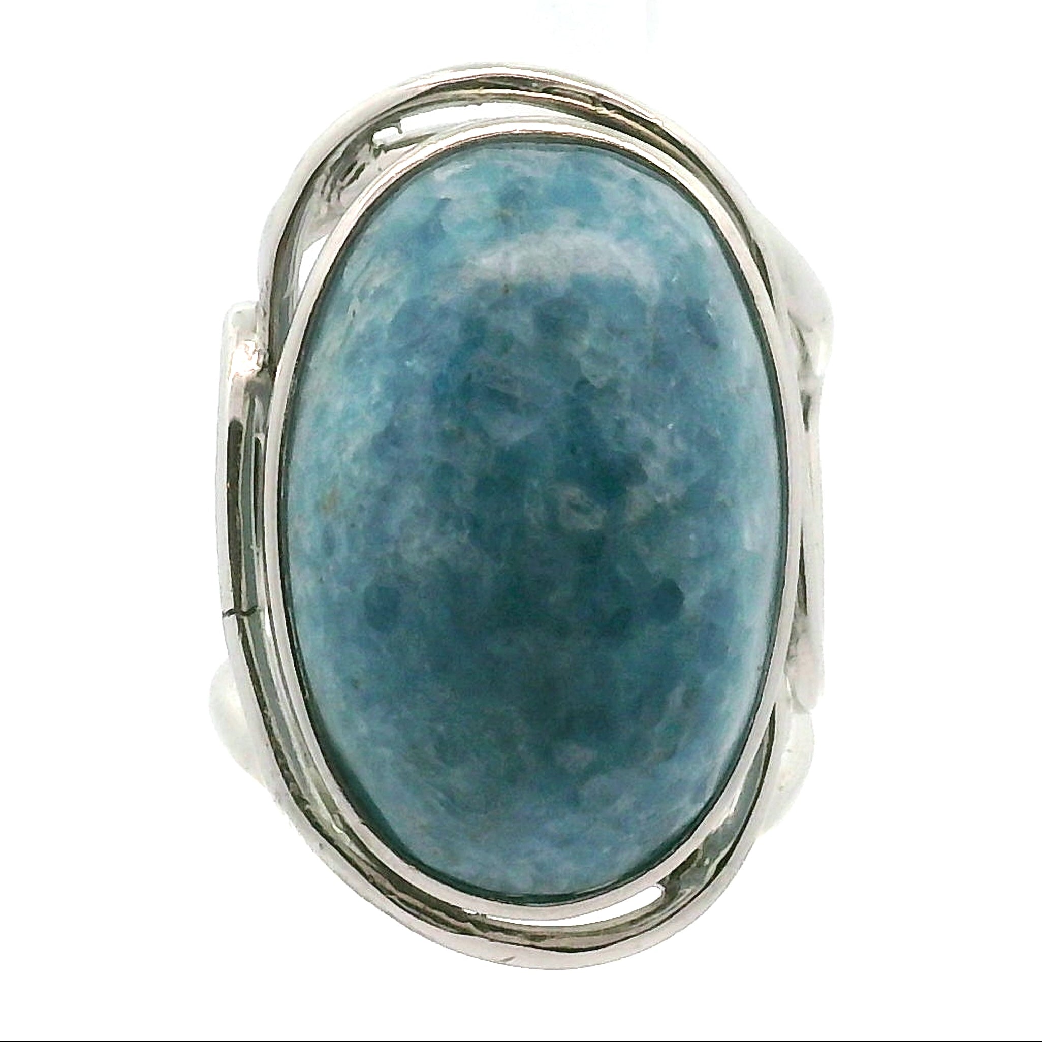 Blue Diopside (Violane) Cuff Ring .925 Silver (High Quality) for Communicating with Angels