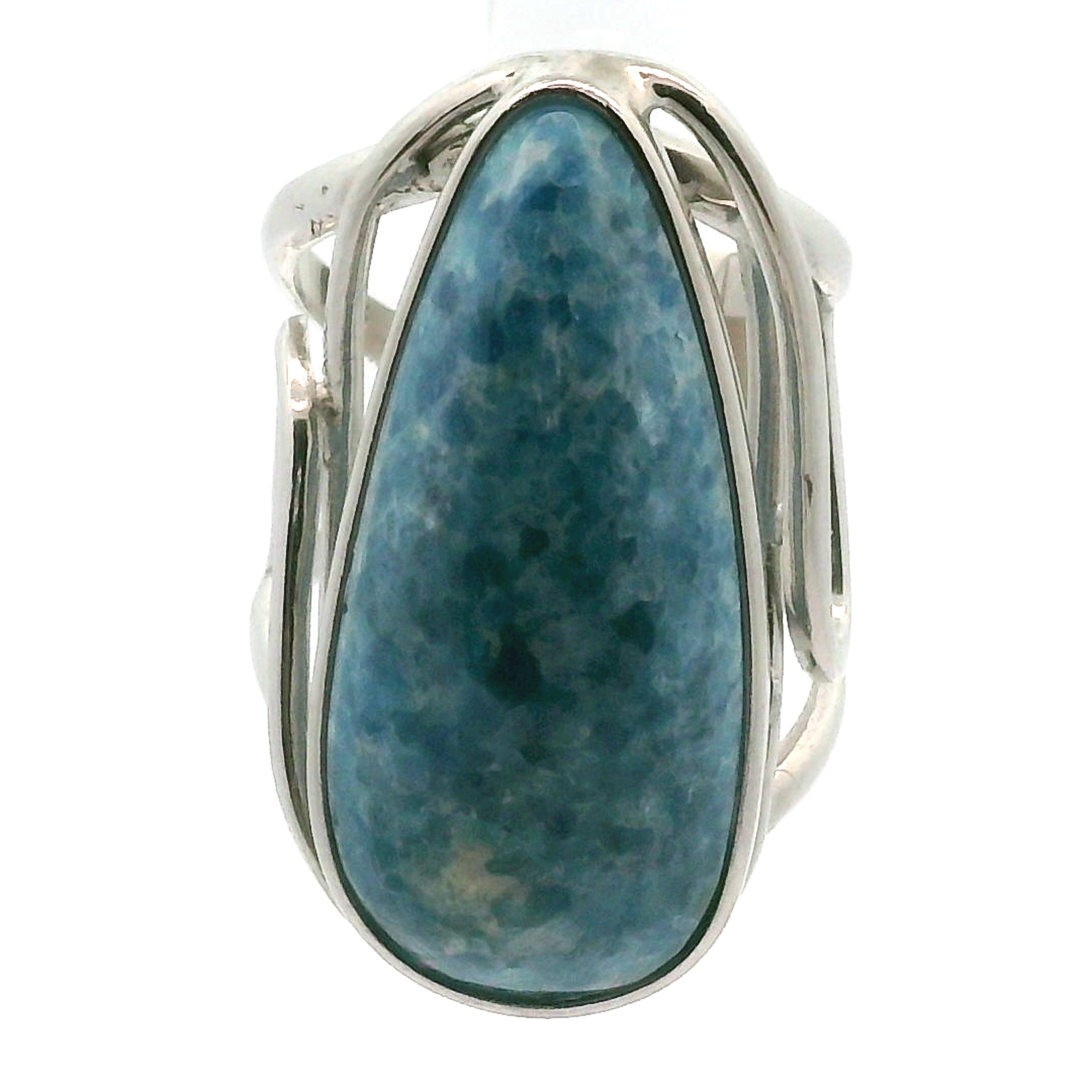 Blue Diopside (Violane) Cuff Ring .925 Silver (High Quality) for Communicating with Angels
