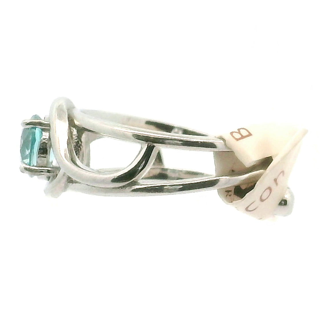 Blue Zircon Cuff Ring .925 Silver for Healing, Enhancing, and Attracting
