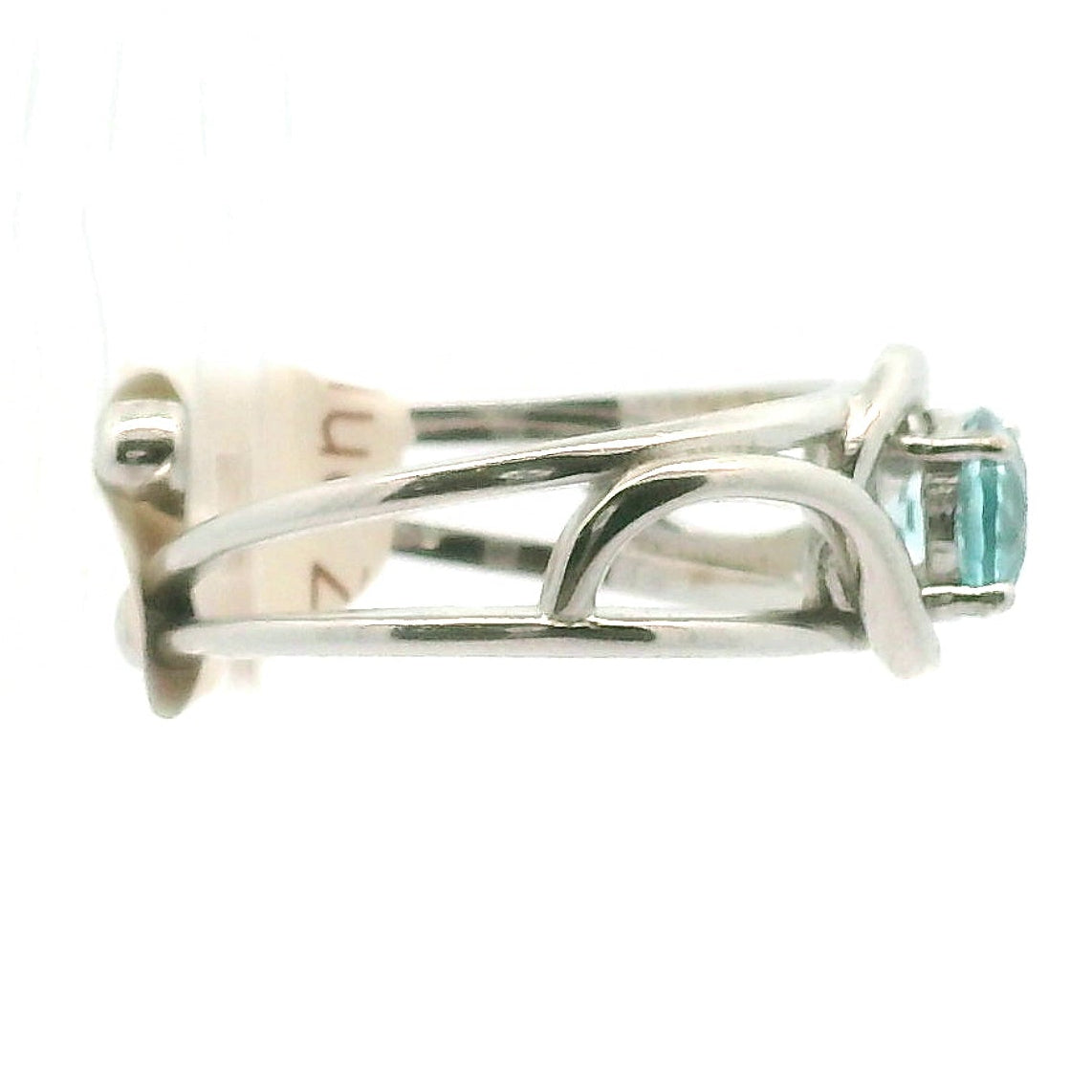 Blue Zircon Cuff Ring .925 Silver for Healing, Enhancing, and Attracting