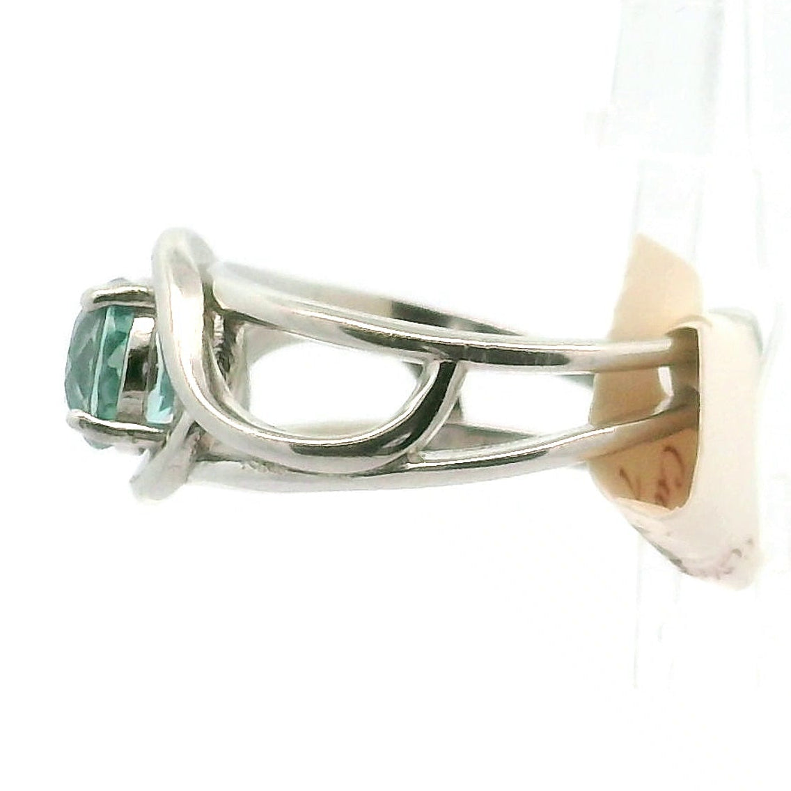 Cambodia Blue Zircon Cuff Ring .925 Silver for Healing, Enhancing, and Attracting