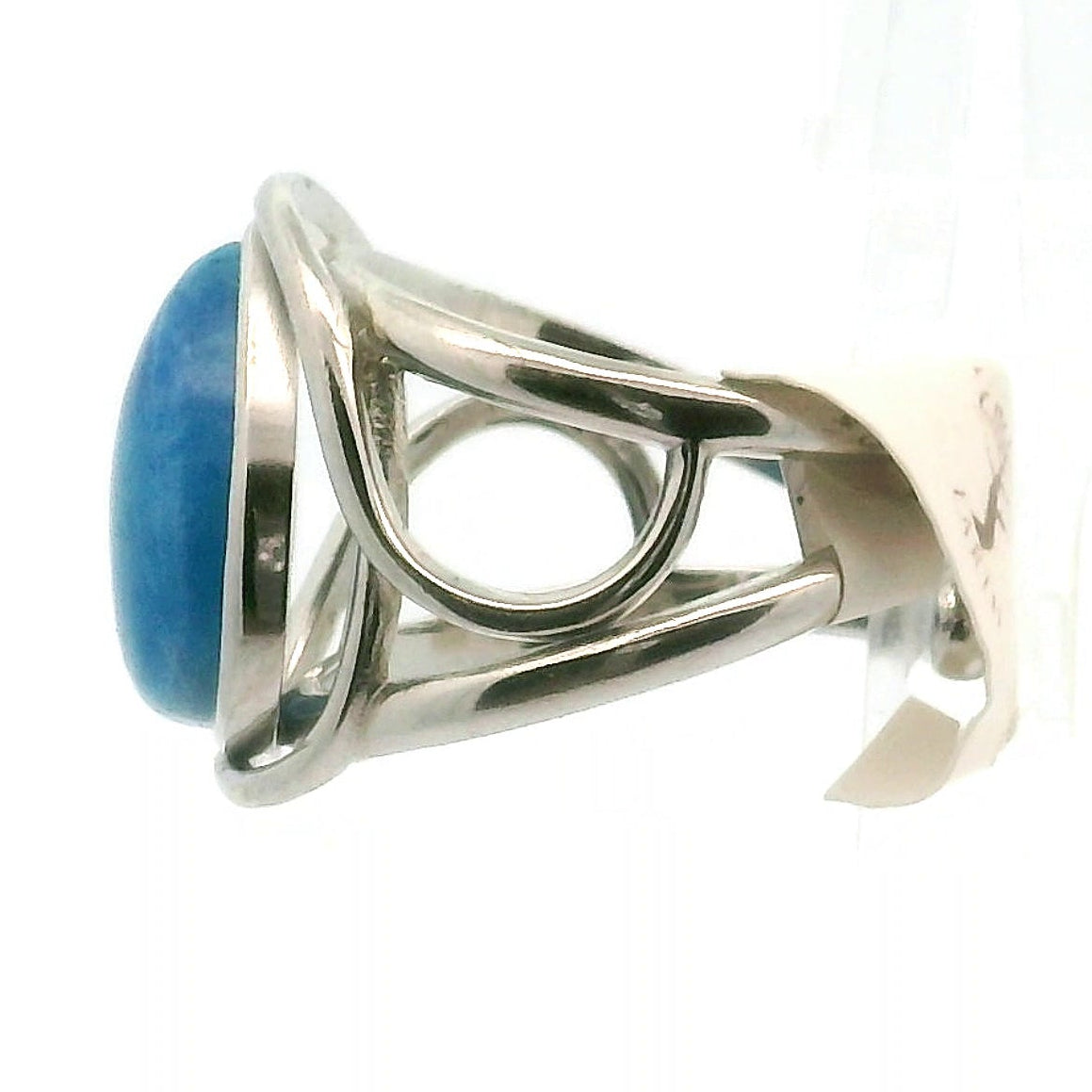 Afghanite Cuff Ring 925 Silver for Accessing the Akashic Records and Psychic Vision
