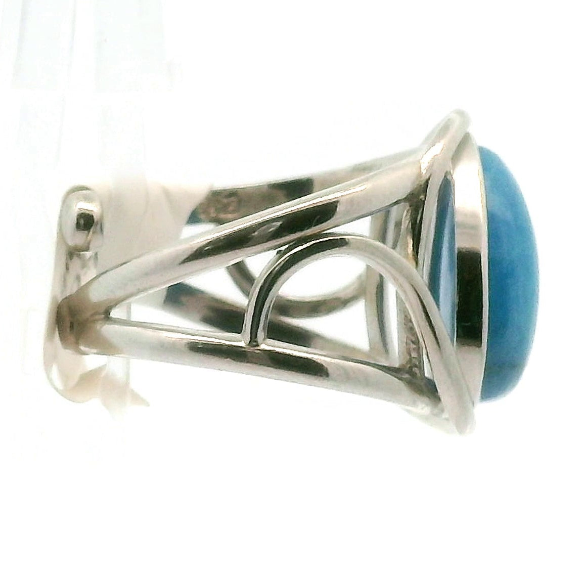 Afghanite Cuff Ring 925 Silver for Accessing the Akashic Records and Psychic Vision
