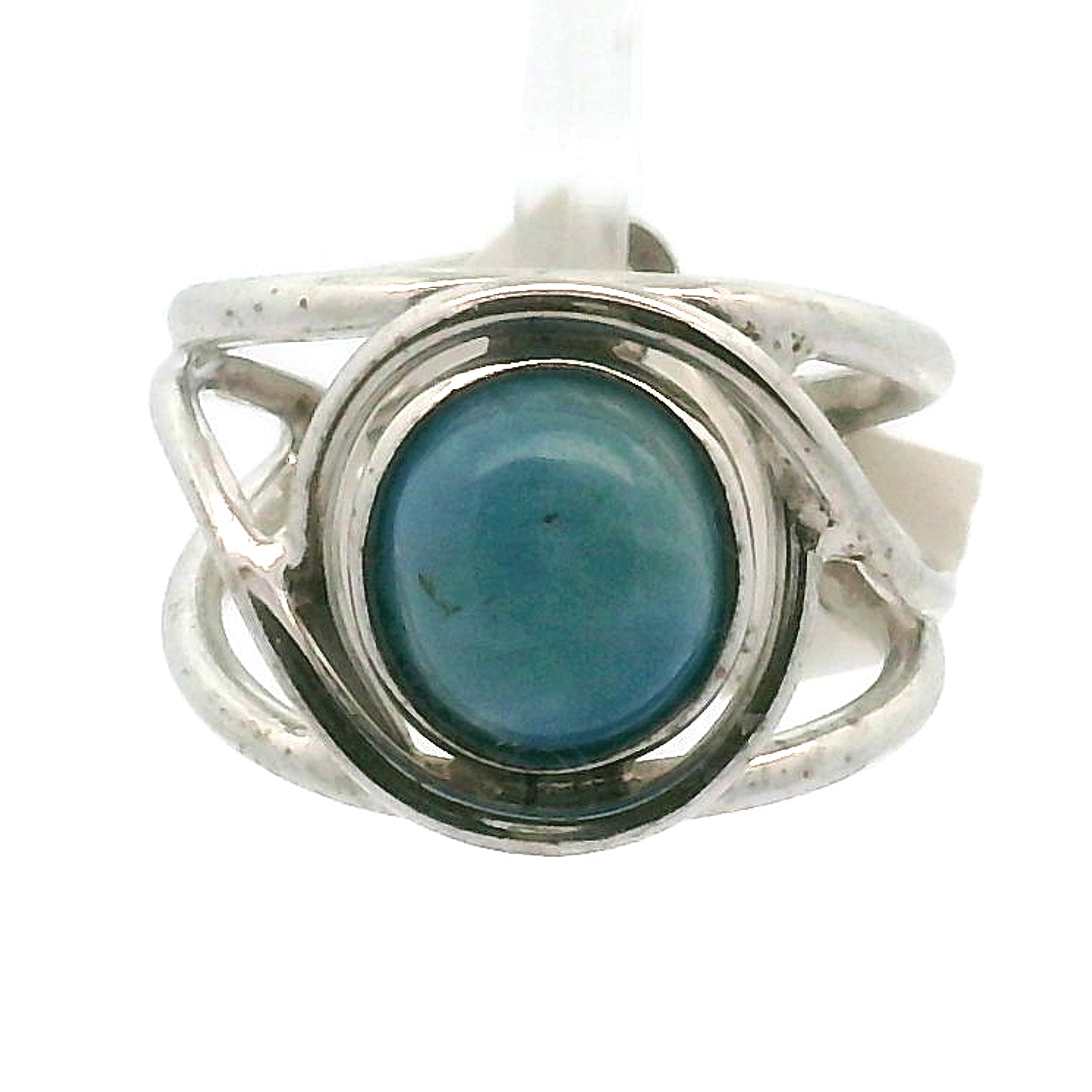Afghanite Cuff Ring 925 Silver for Accessing the Akashic Records and Psychic Vision