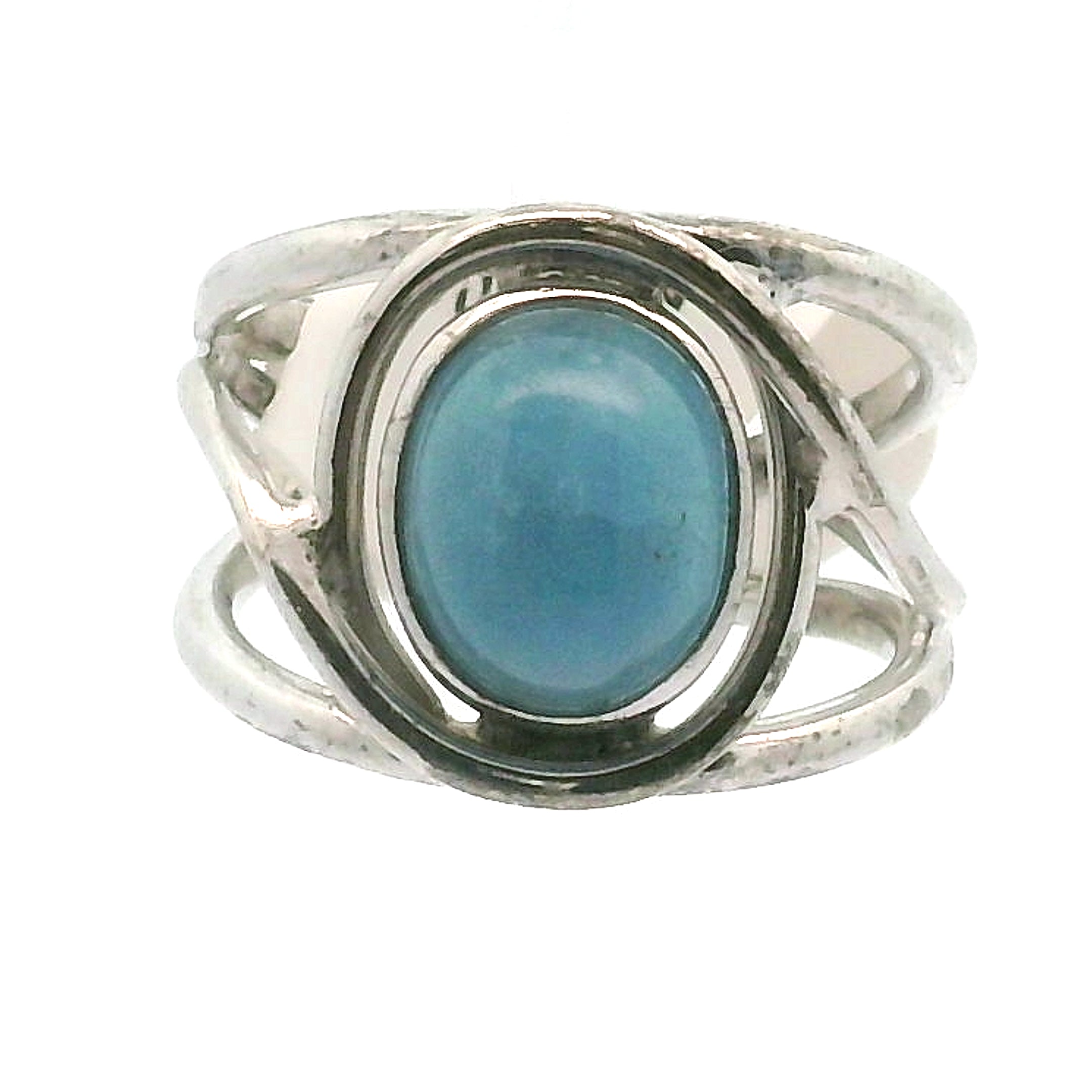 Afghanite Cuff Ring 925 Silver for Accessing the Akashic Records and Psychic Vision