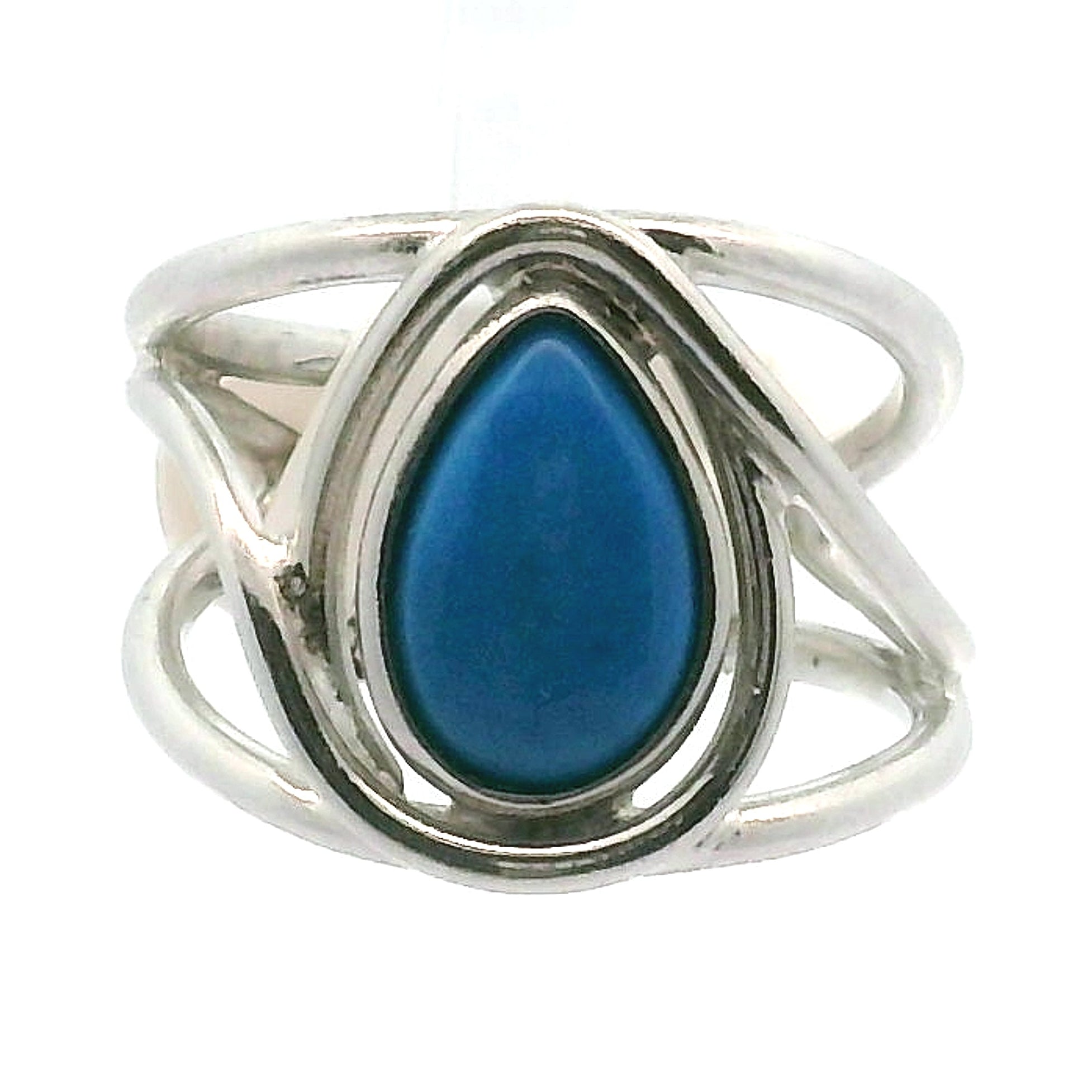 Ceruleite Midi Cuff Ring .925 Silver for Intuition, Transformation and Willpower