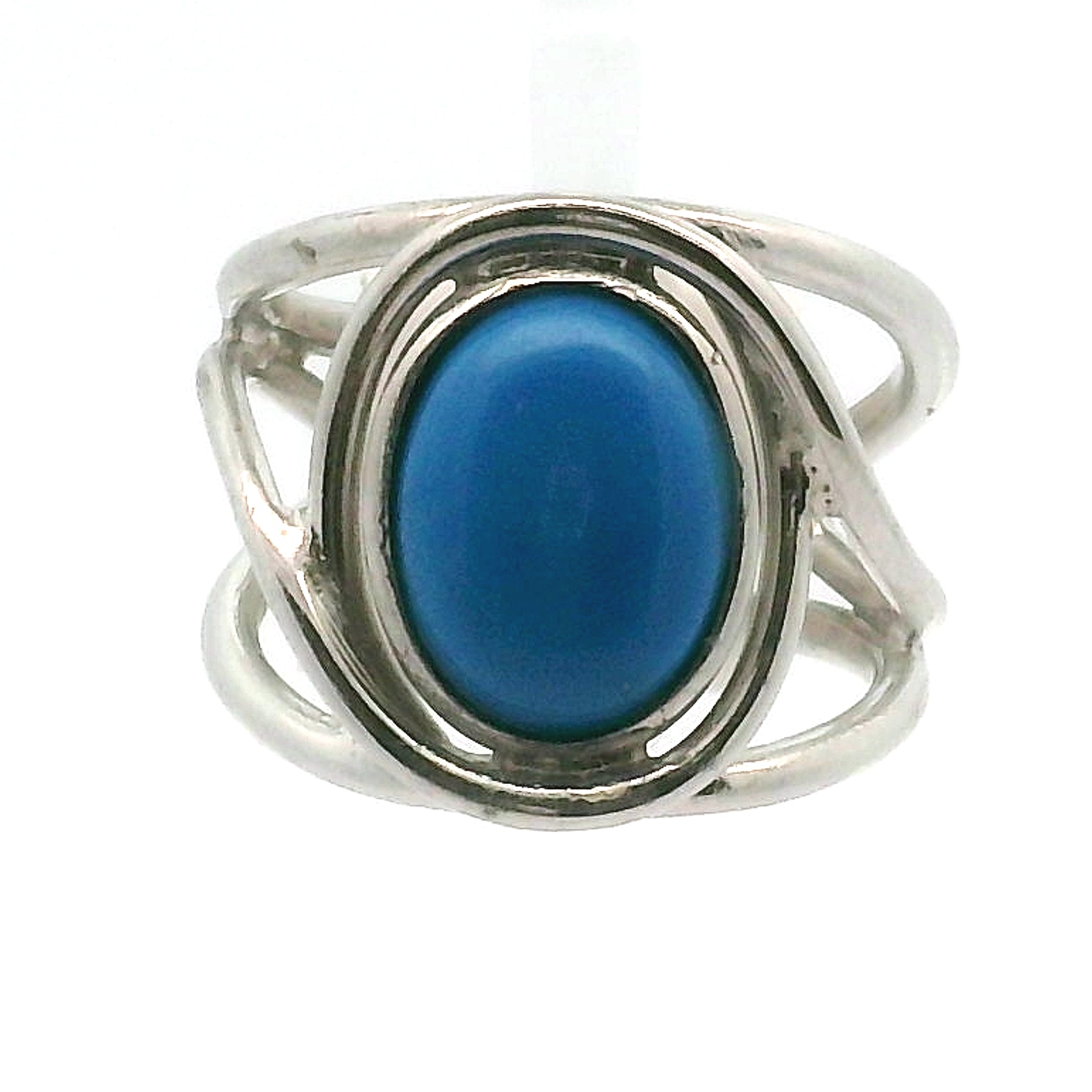 Ceruleite Midi Cuff Ring .925 Silver for Intuition, Transformation and Willpower