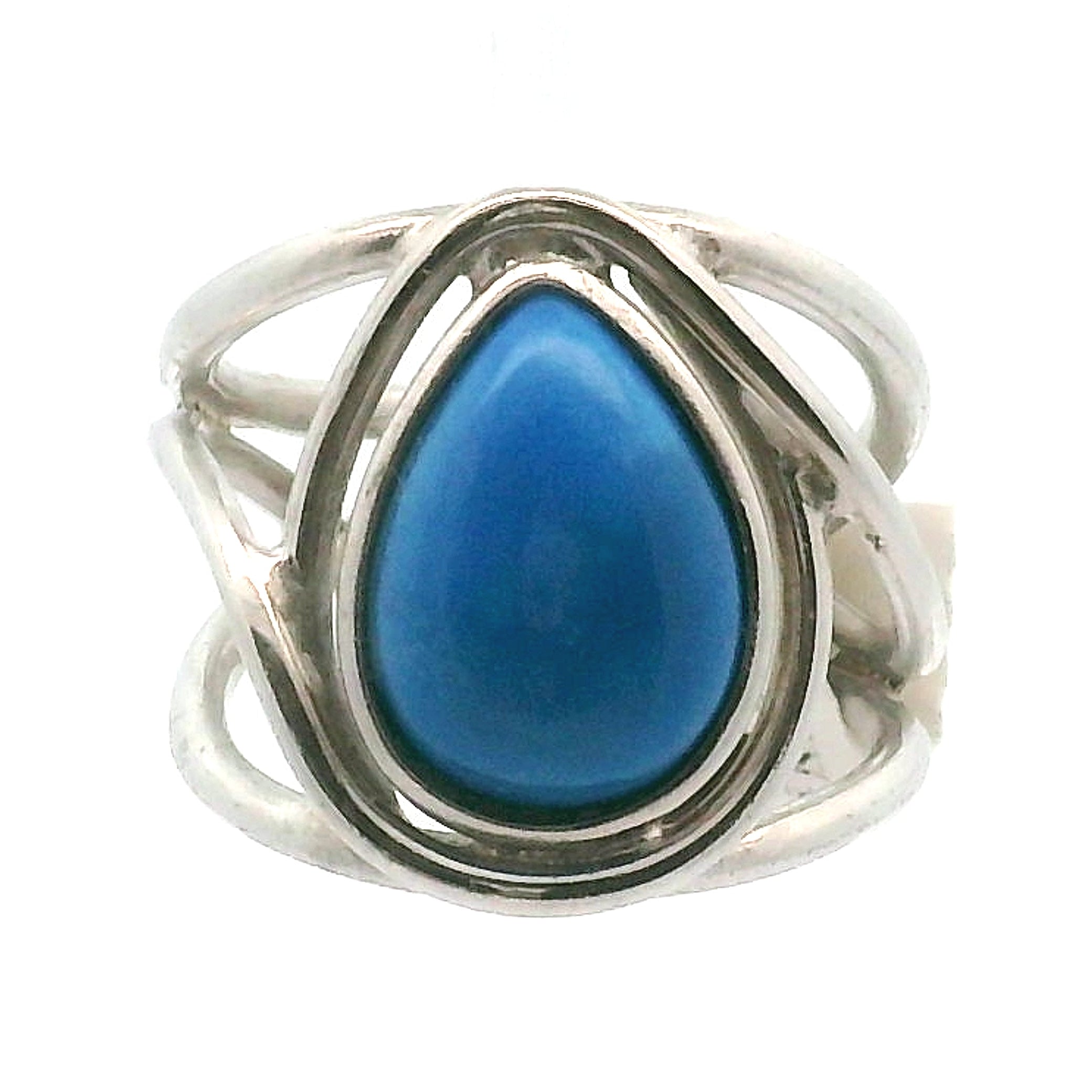 Ceruleite Midi Cuff Ring .925 Silver for Intuition, Transformation and Willpower