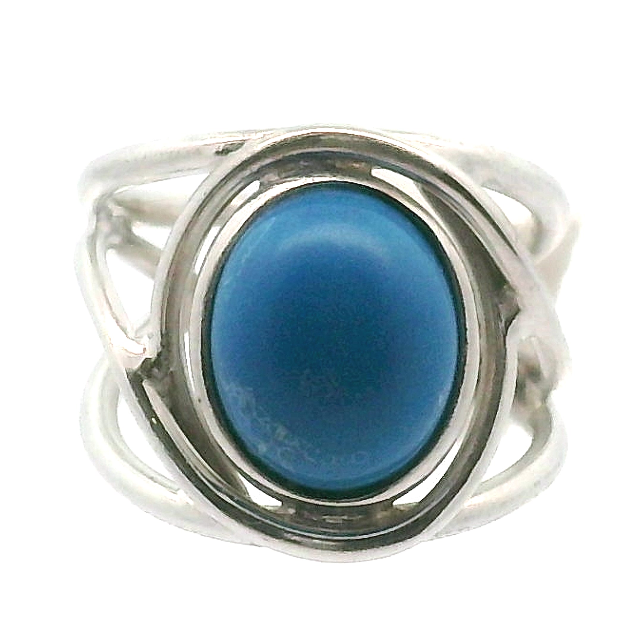 Ceruleite Midi Cuff Ring .925 Silver for Intuition, Transformation and Willpower