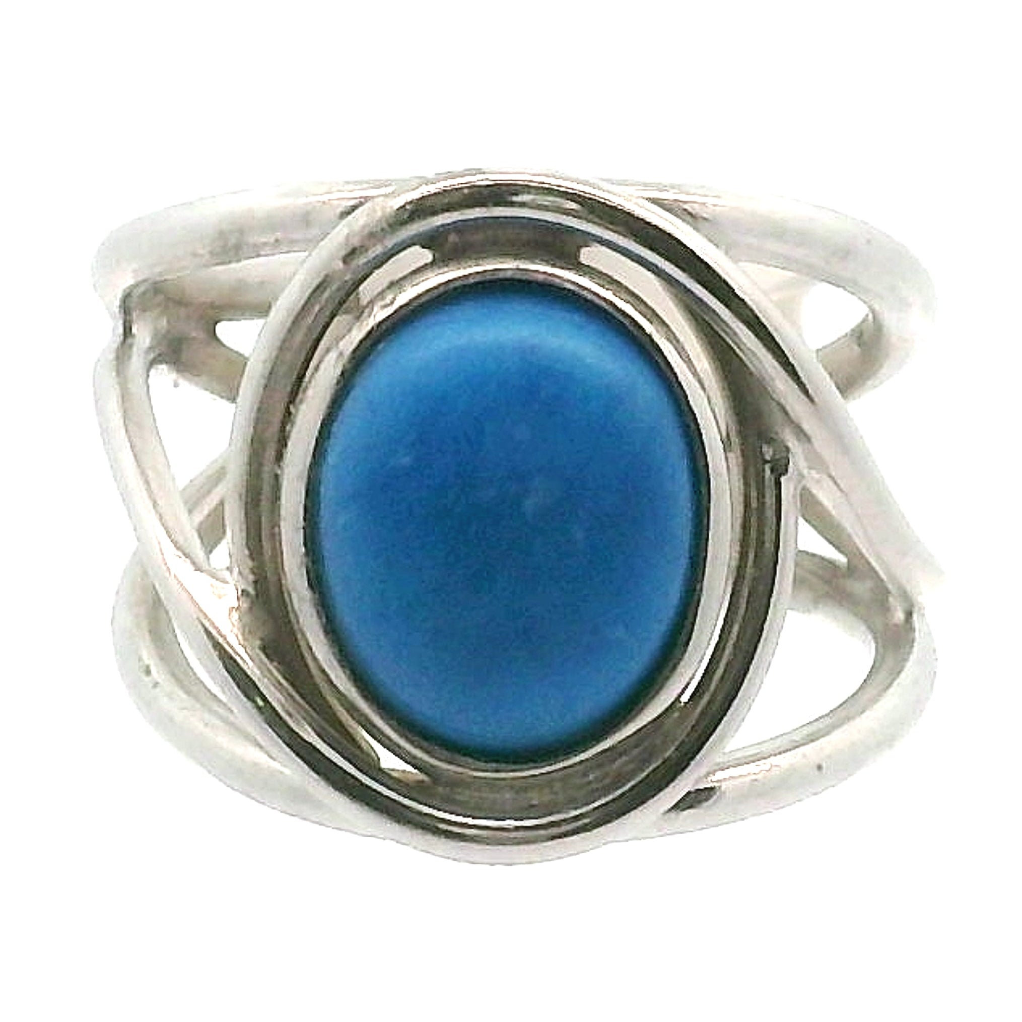 Ceruleite Midi Cuff Ring .925 Silver for Intuition, Transformation and Willpower