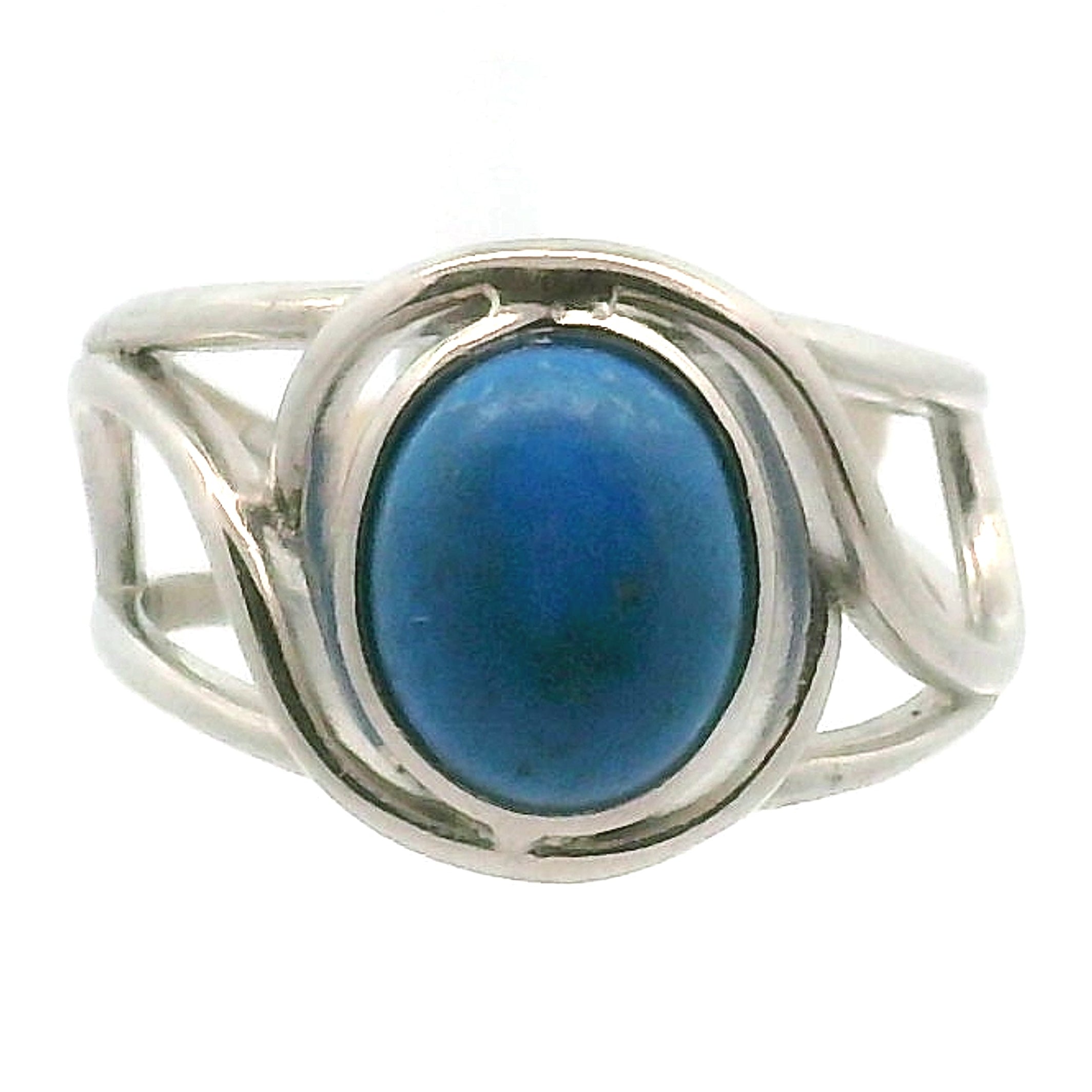 Ceruleite Midi Cuff Ring .925 Silver for Intuition, Transformation and Willpower