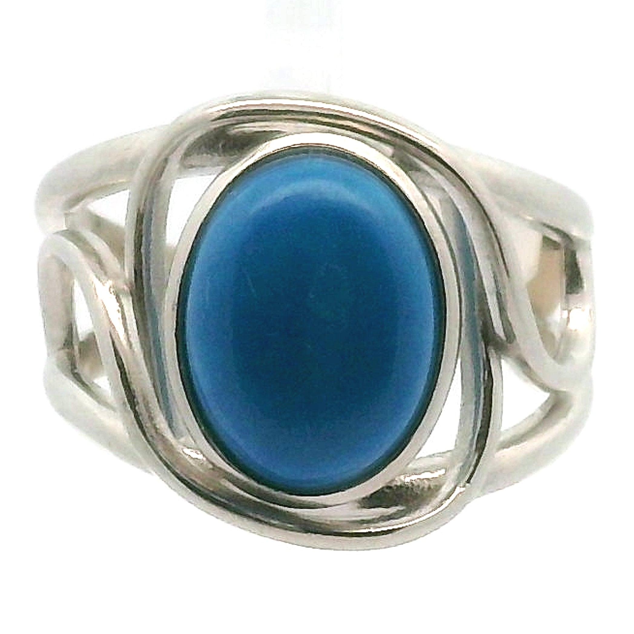 Ceruleite Midi Cuff Ring .925 Silver for Intuition, Transformation and Willpower