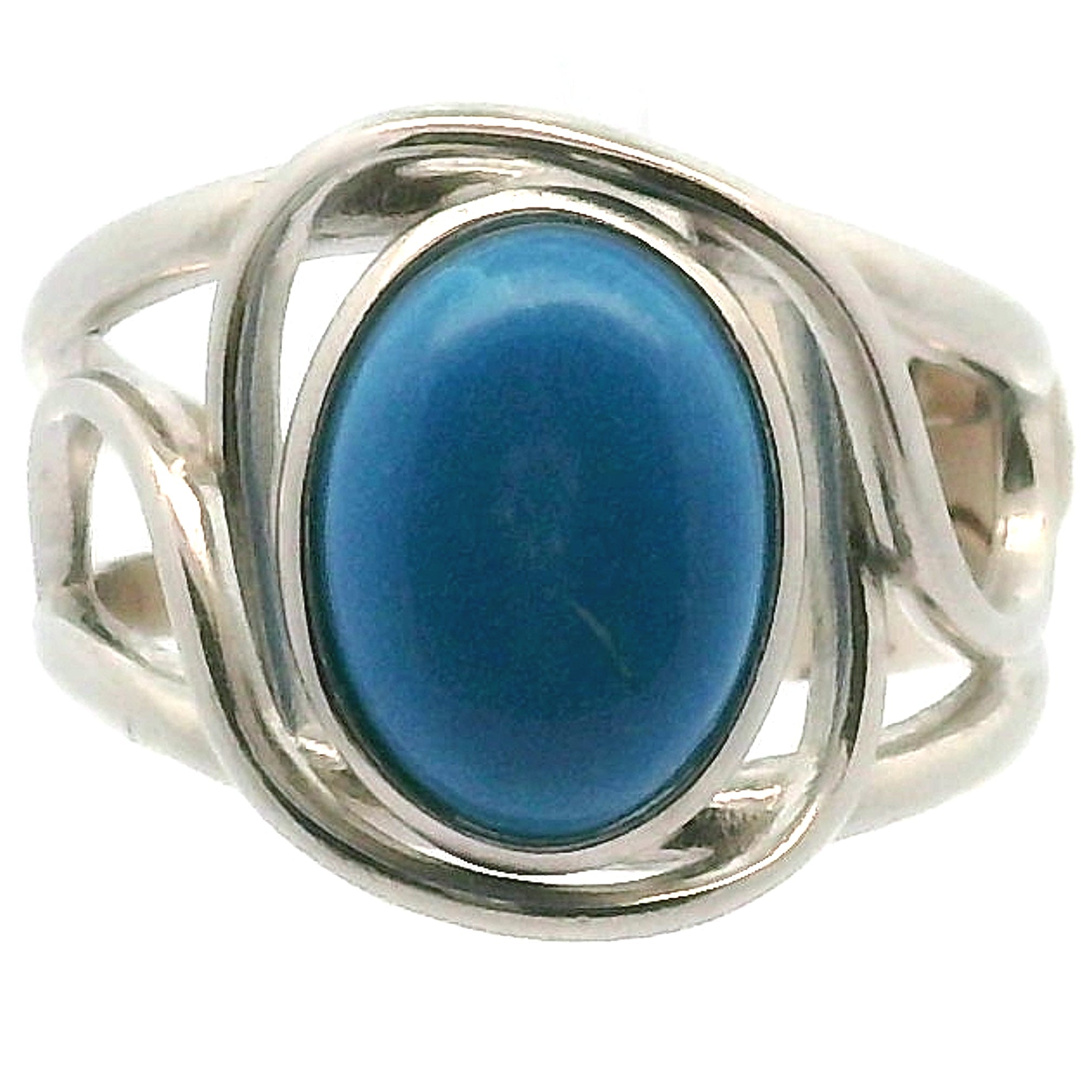 Ceruleite Midi Cuff Ring .925 Silver for Intuition, Transformation and Willpower