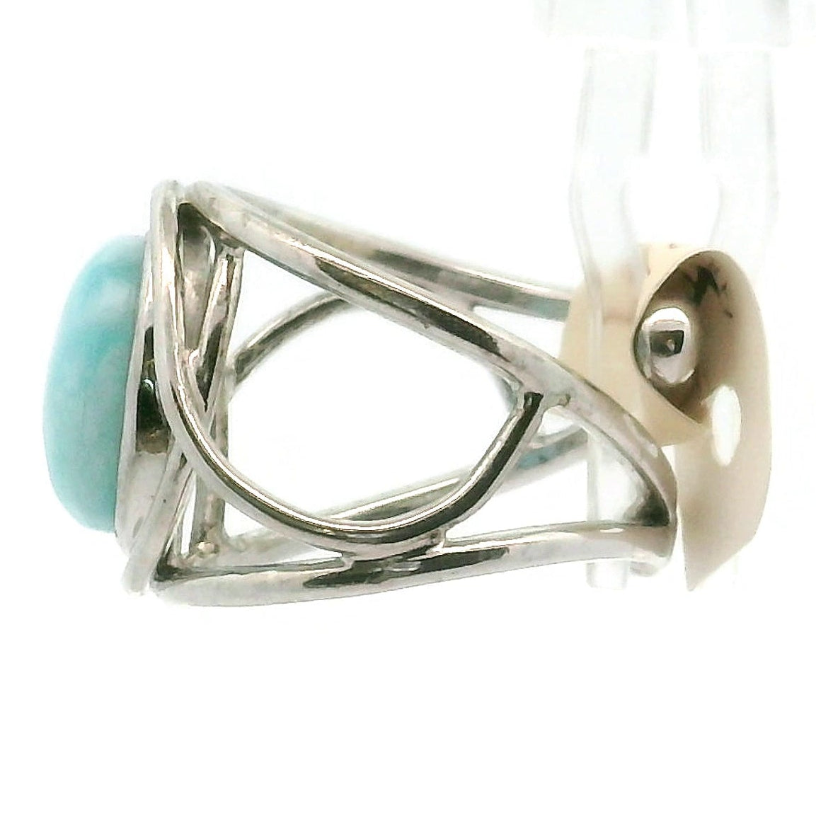 Larimar Cuff Ring .925 Silver for Peace and Tranquility
