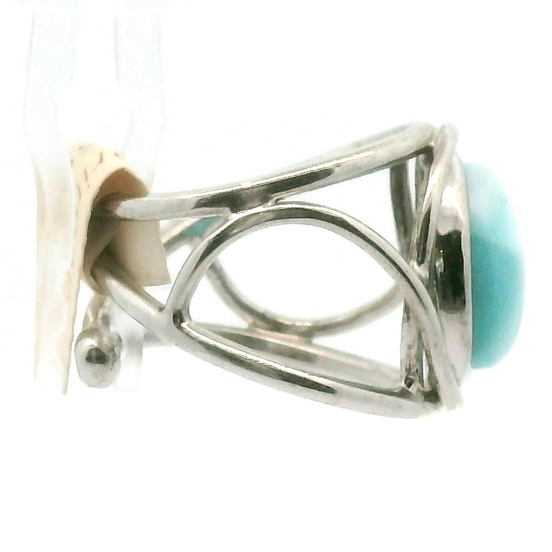 Larimar Cuff Ring .925 Silver for Peace and Tranquility