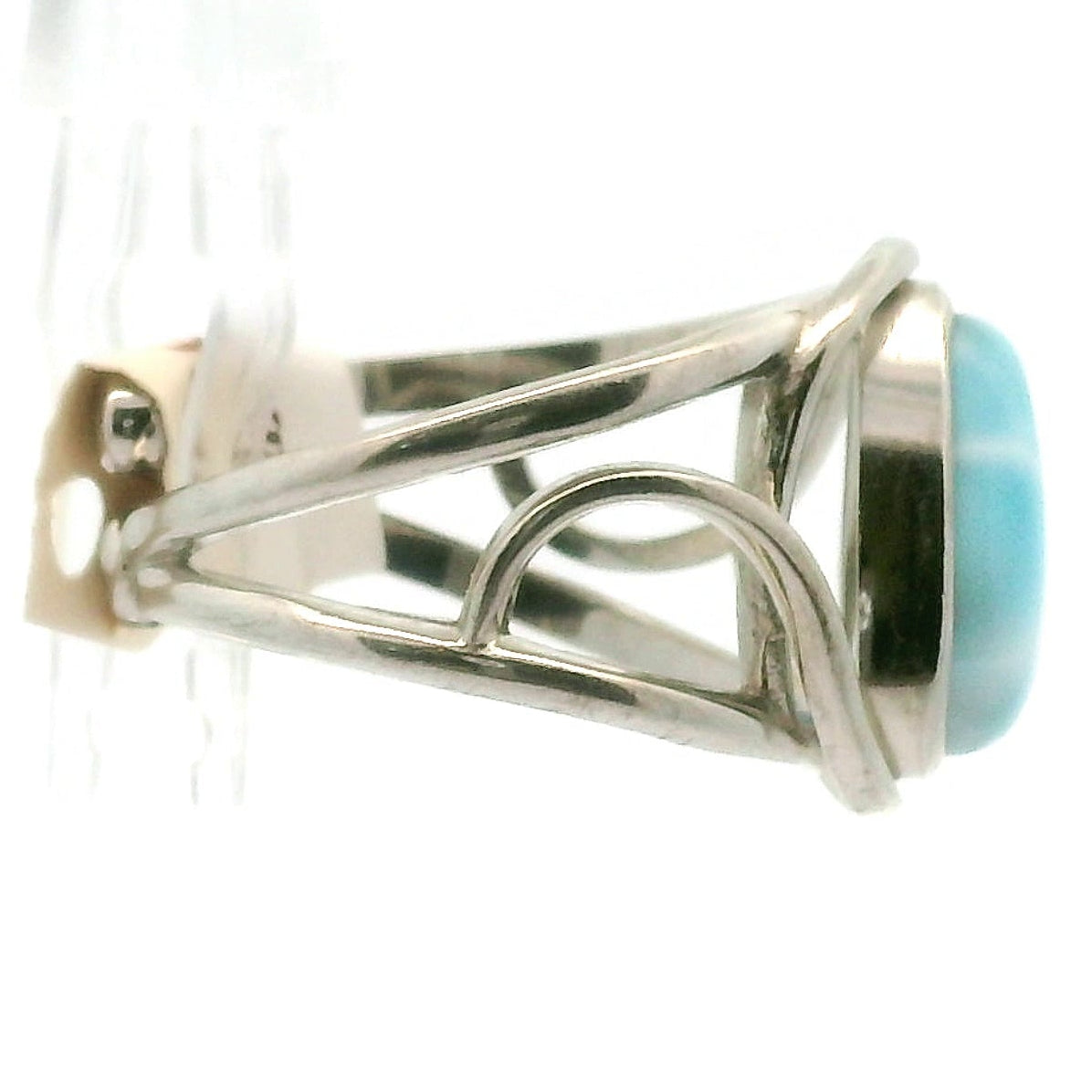 Larimar Midi Cuff Ring .925 Silver for Calmness, Healing, Peace & Tranquility