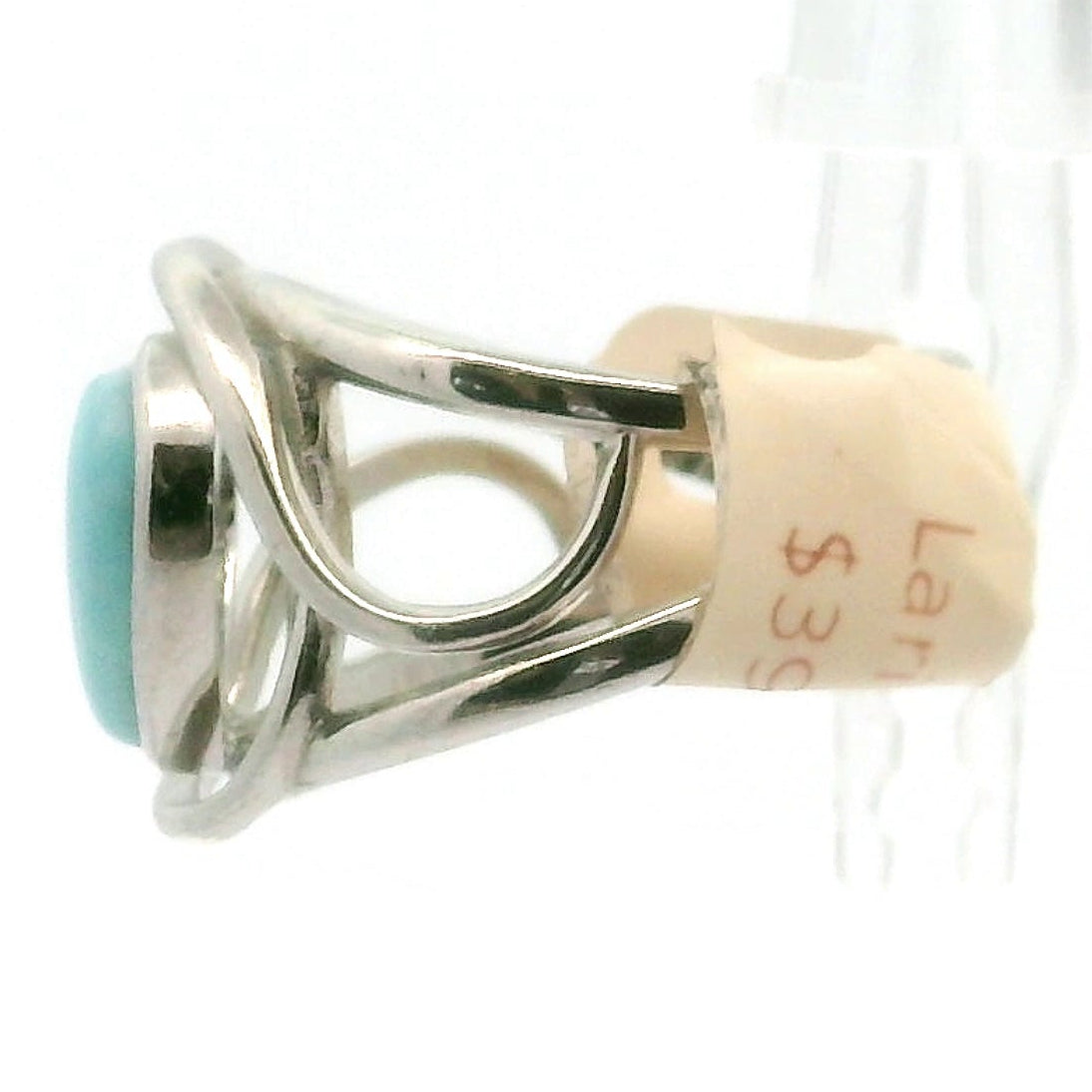 Larimar Divine Adjustable Finger Cuff Ring .925 Silver for Peaceful Goddess Vibes