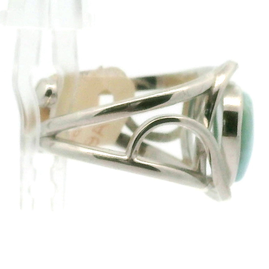 Larimar Divine Adjustable Finger Cuff Ring .925 Silver for Peaceful Goddess Vibes