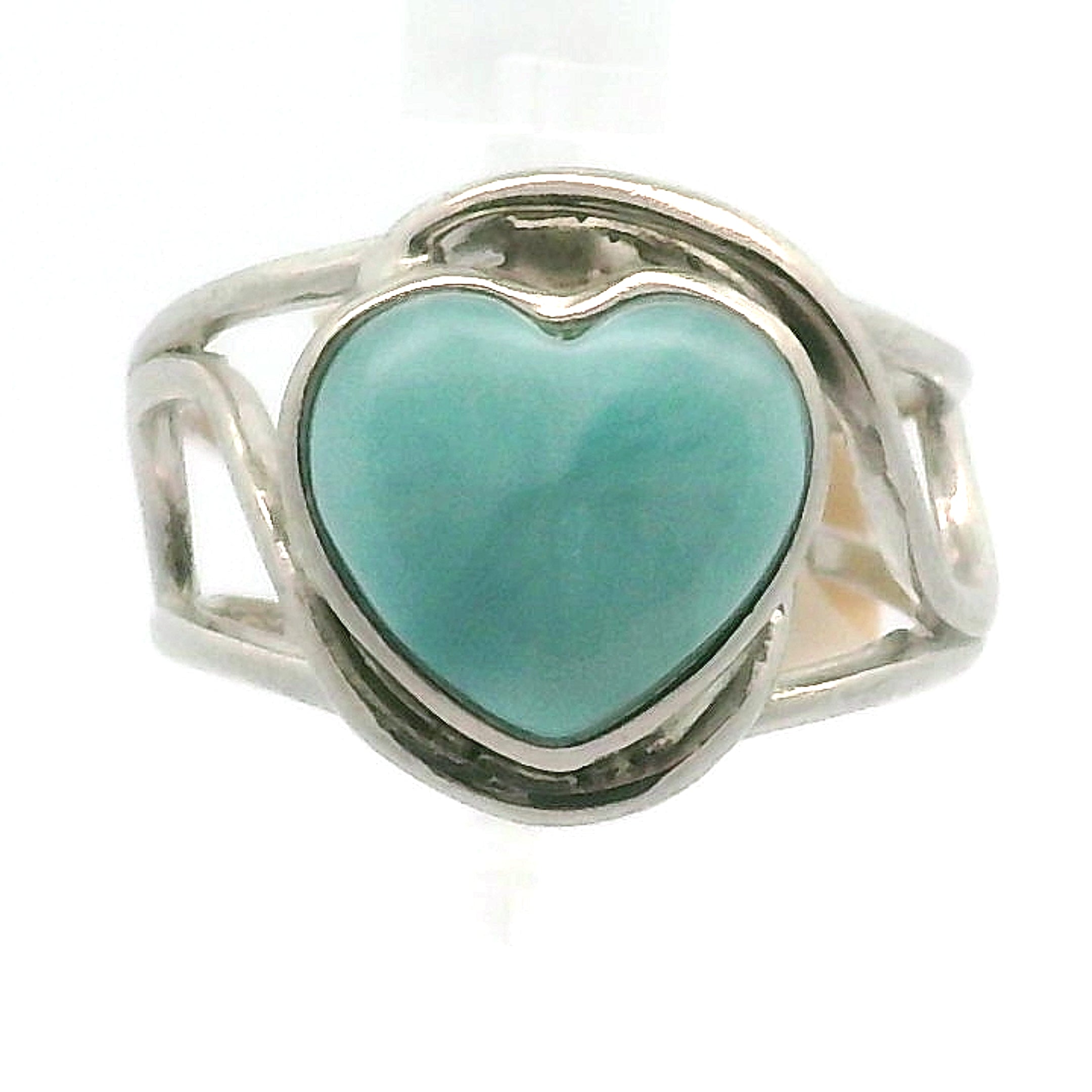 Larimar Divine Adjustable Finger Cuff Ring .925 Silver for Peaceful Goddess Vibes