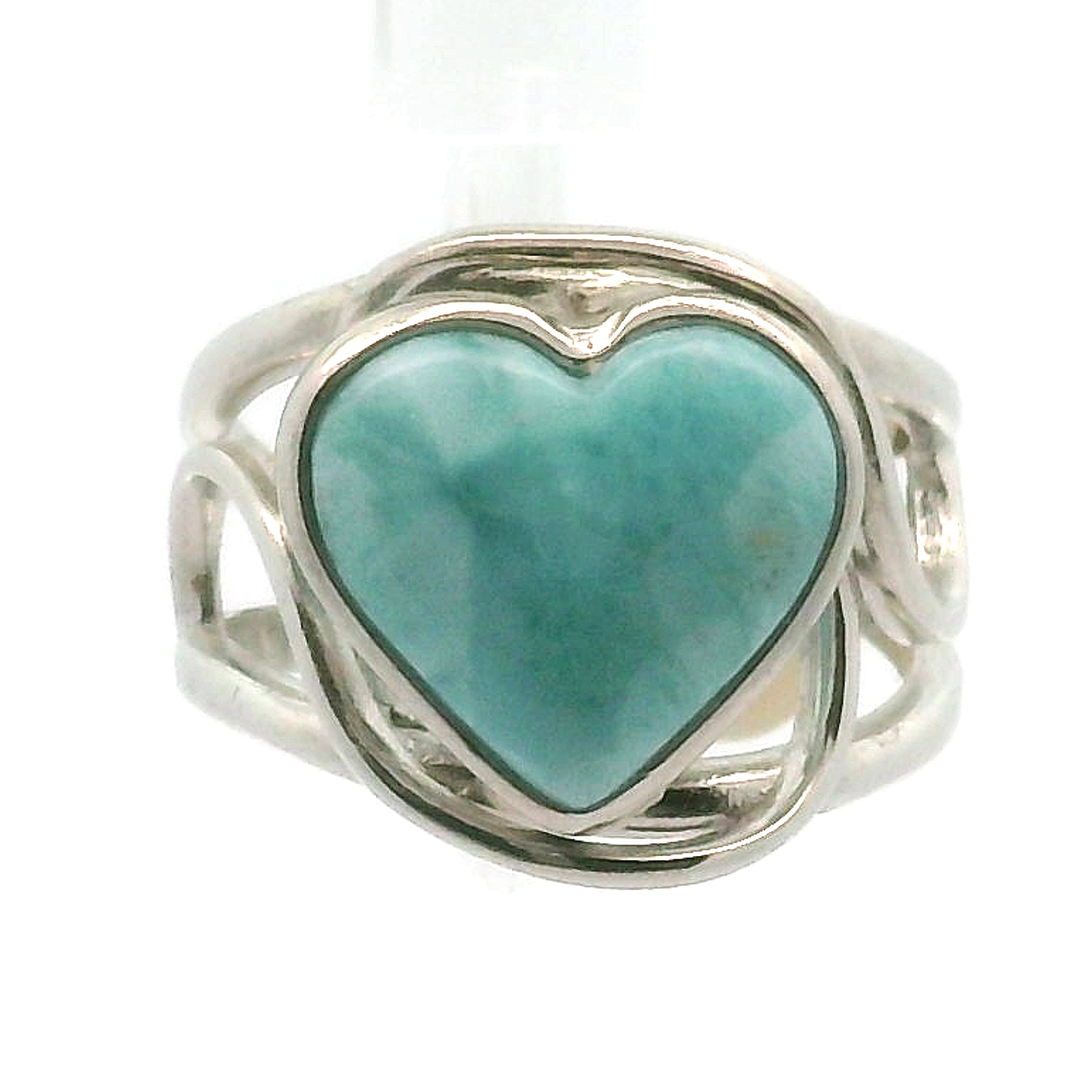 Larimar Divine Adjustable Finger Cuff Ring .925 Silver for Peaceful Goddess Vibes