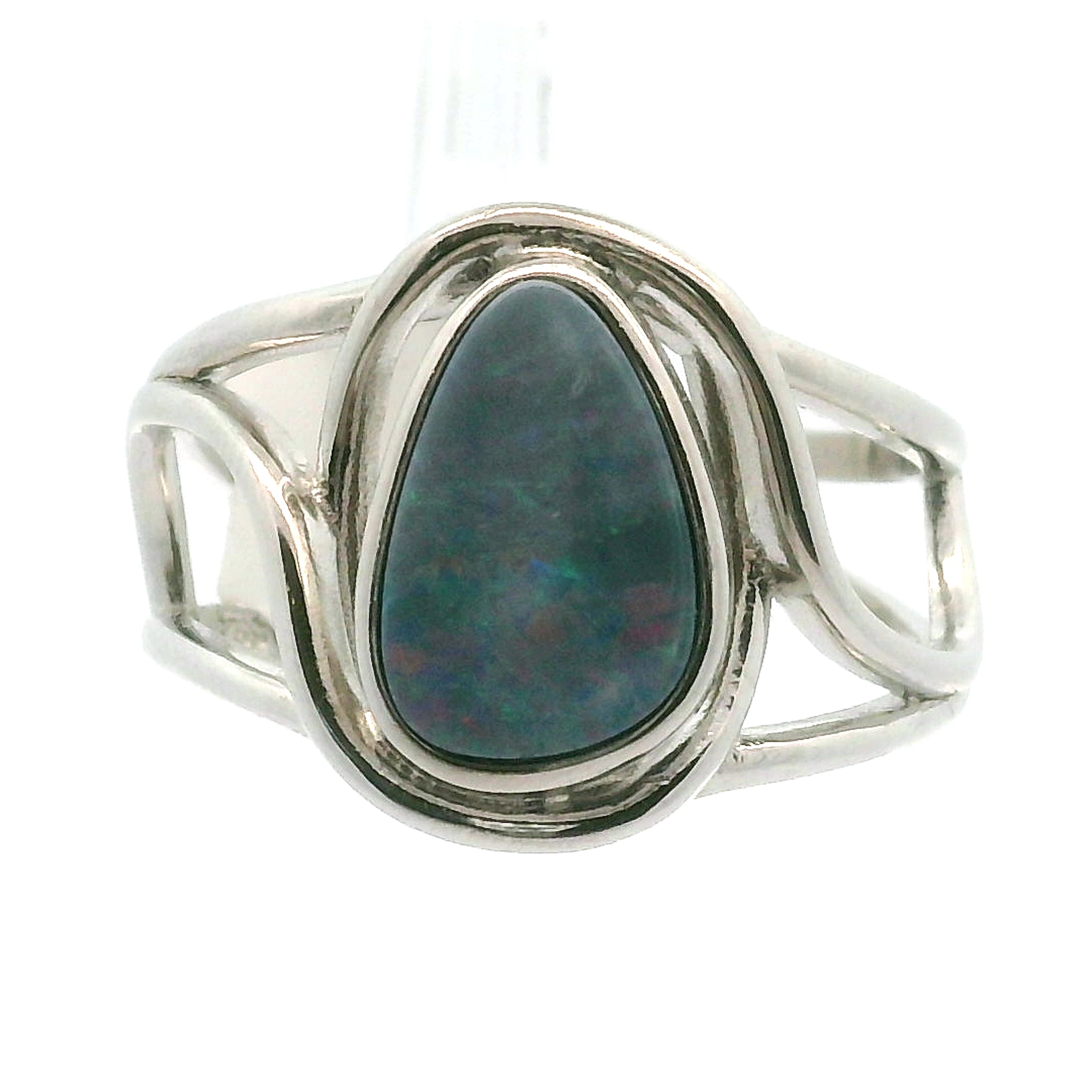 Australian Opal Cuff Ring .925 Silver for Joy and Self Discovery