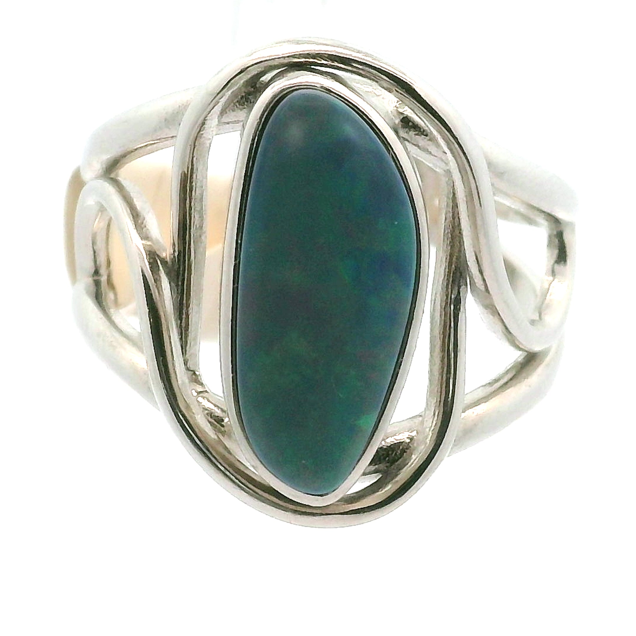 Australian Opal Cuff Ring .925 Silver for Joy and Self Discovery