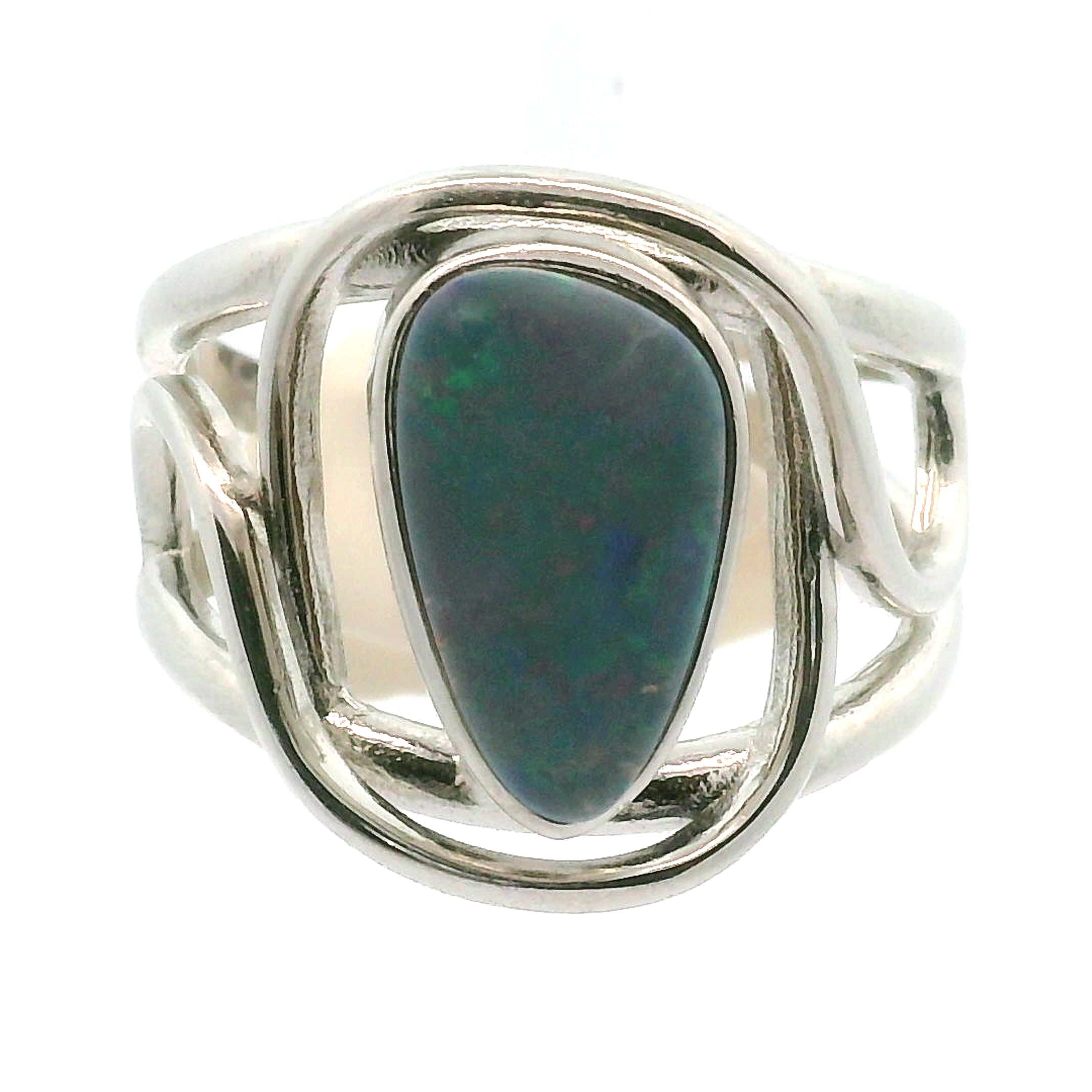 Australian Opal Cuff Ring .925 Silver for Joy and Self Discovery