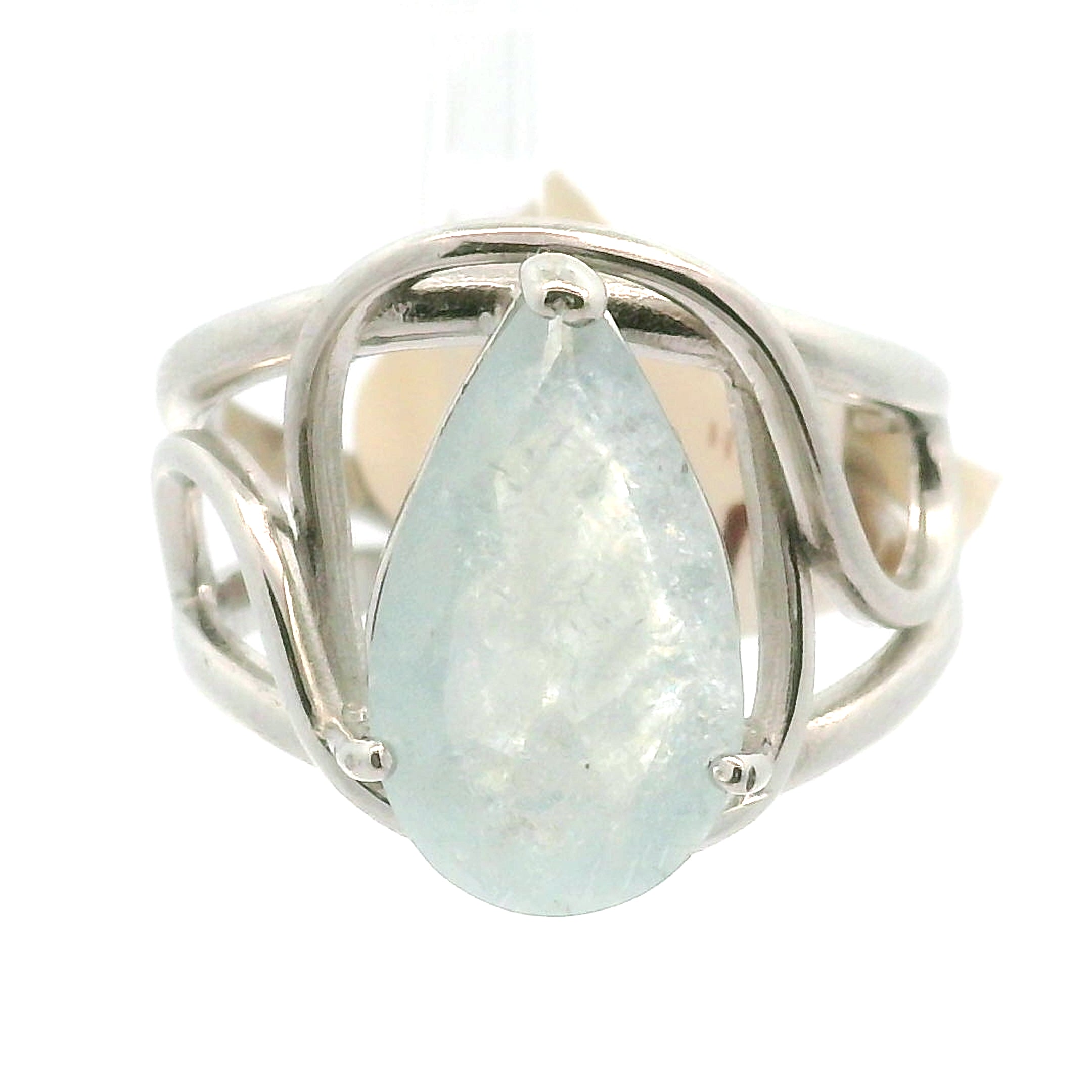 Shimmerine Aquamarine Cuff Ring .925 Silver for Allowing Your Truth & Individuality to Shine