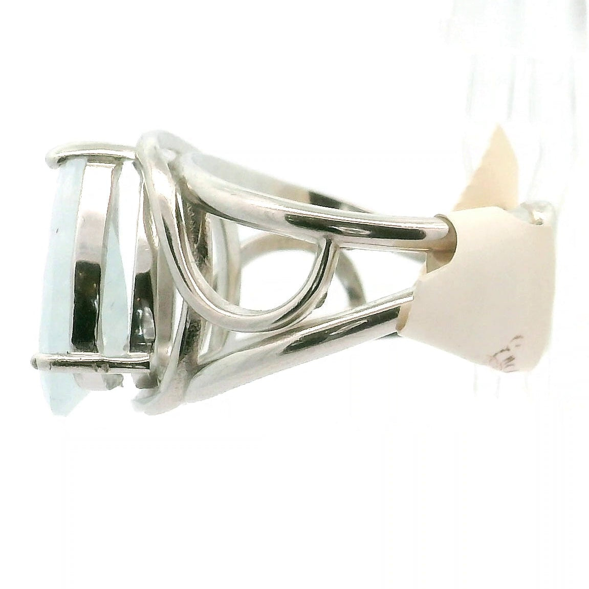 Shimmerine Aquamarine Cuff Ring .925 Silver for Allowing Your Truth & Individuality to Shine