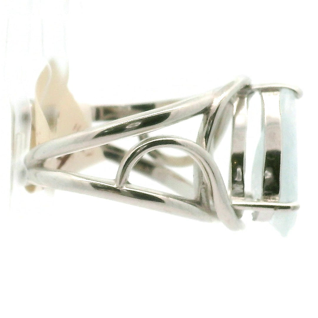 Shimmerine Aquamarine Cuff Ring .925 Silver for Allowing Your Truth & Individuality to Shine