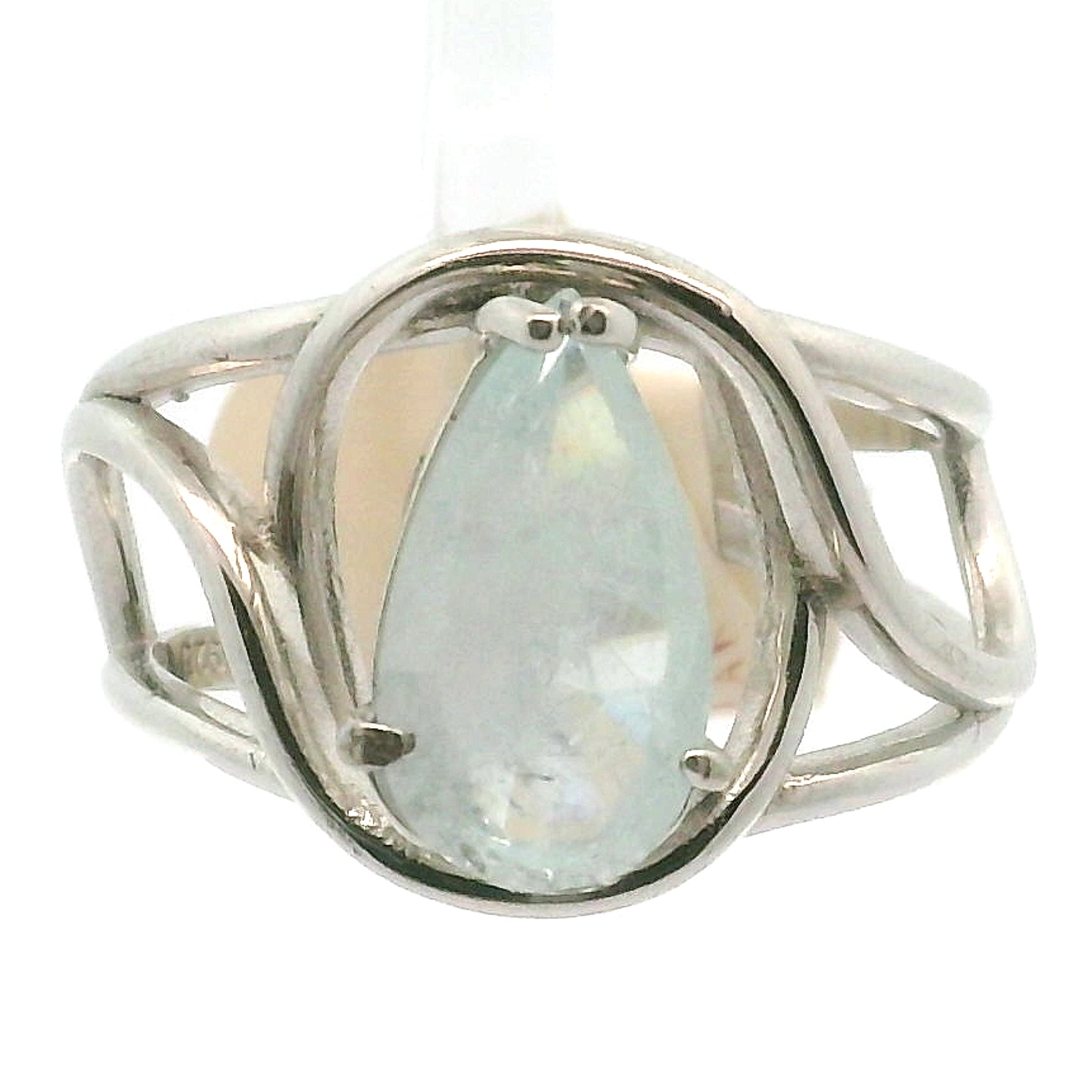Shimmerine Aquamarine Cuff Ring .925 Silver for Allowing Your Truth & Individuality to Shine