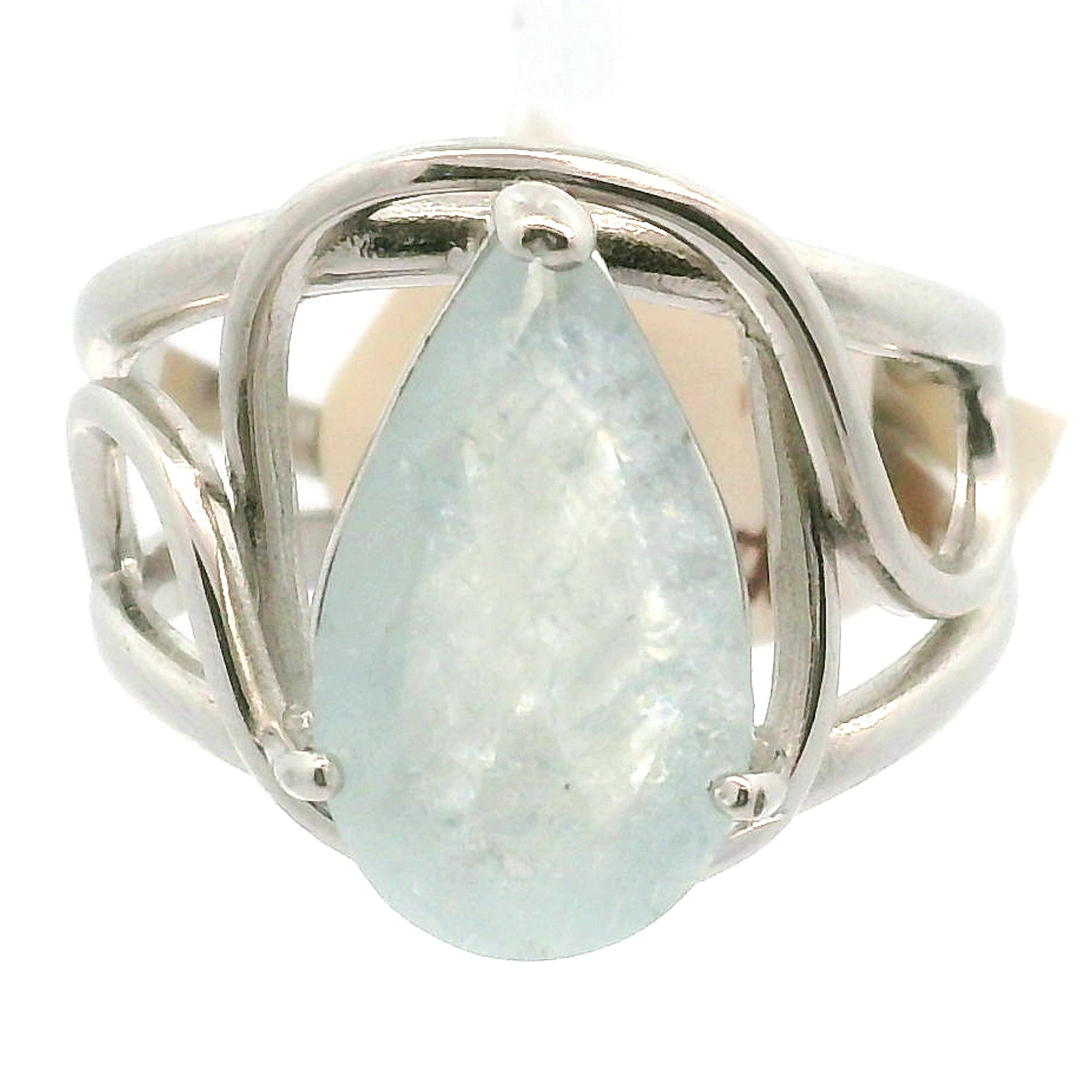 Shimmerine Aquamarine Cuff Ring .925 Silver for Allowing Your Truth & Individuality to Shine