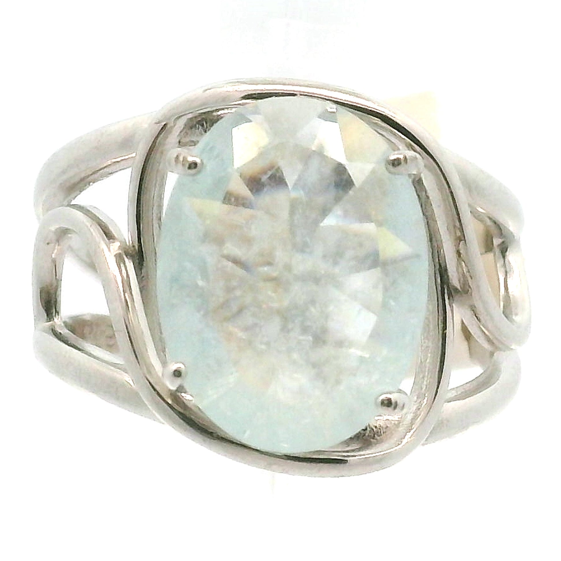 Shimmerine Aquamarine Cuff Ring .925 Silver for Allowing Your Truth & Individuality to Shine