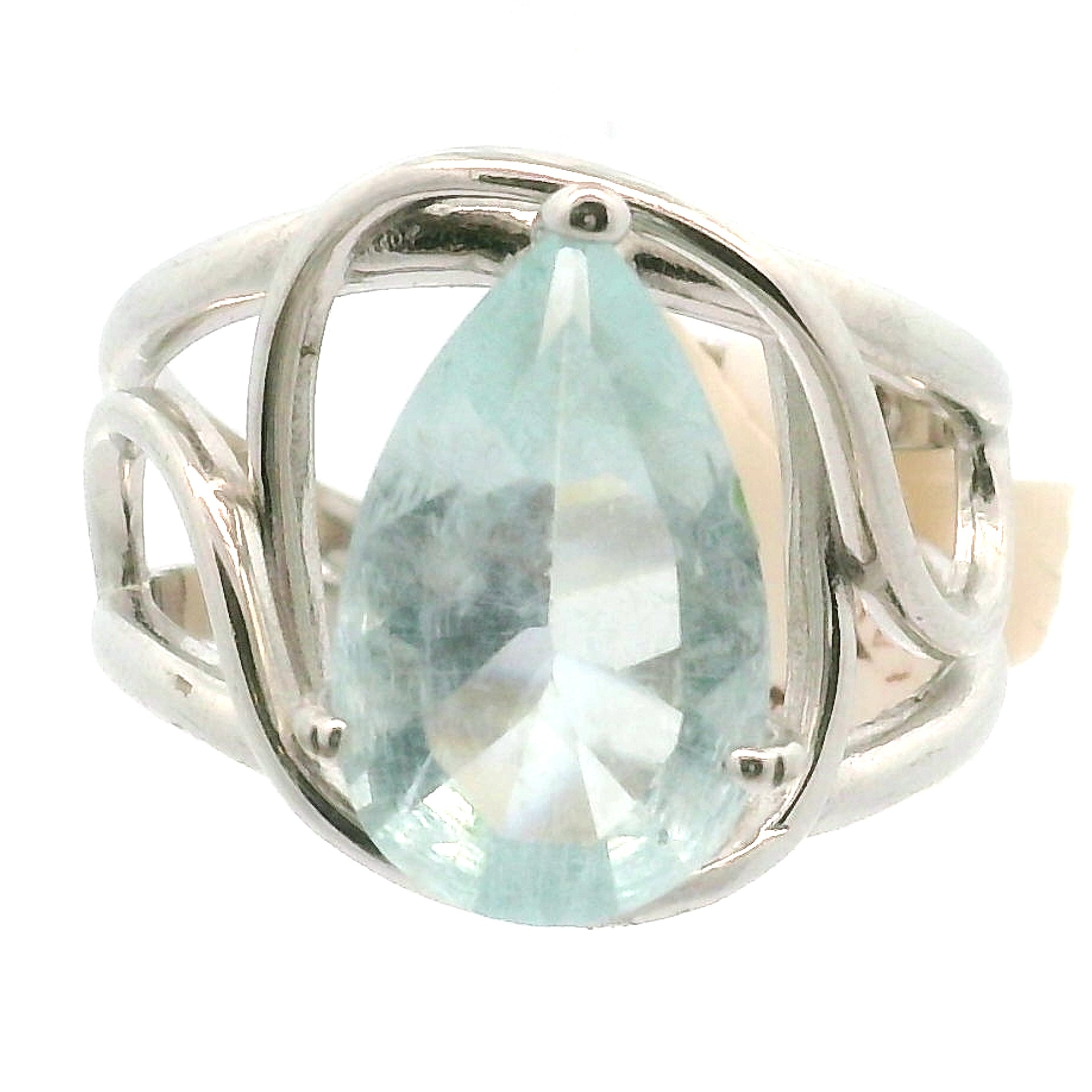 Shimmerine Aquamarine Cuff Ring .925 Silver for Allowing Your Truth & Individuality to Shine