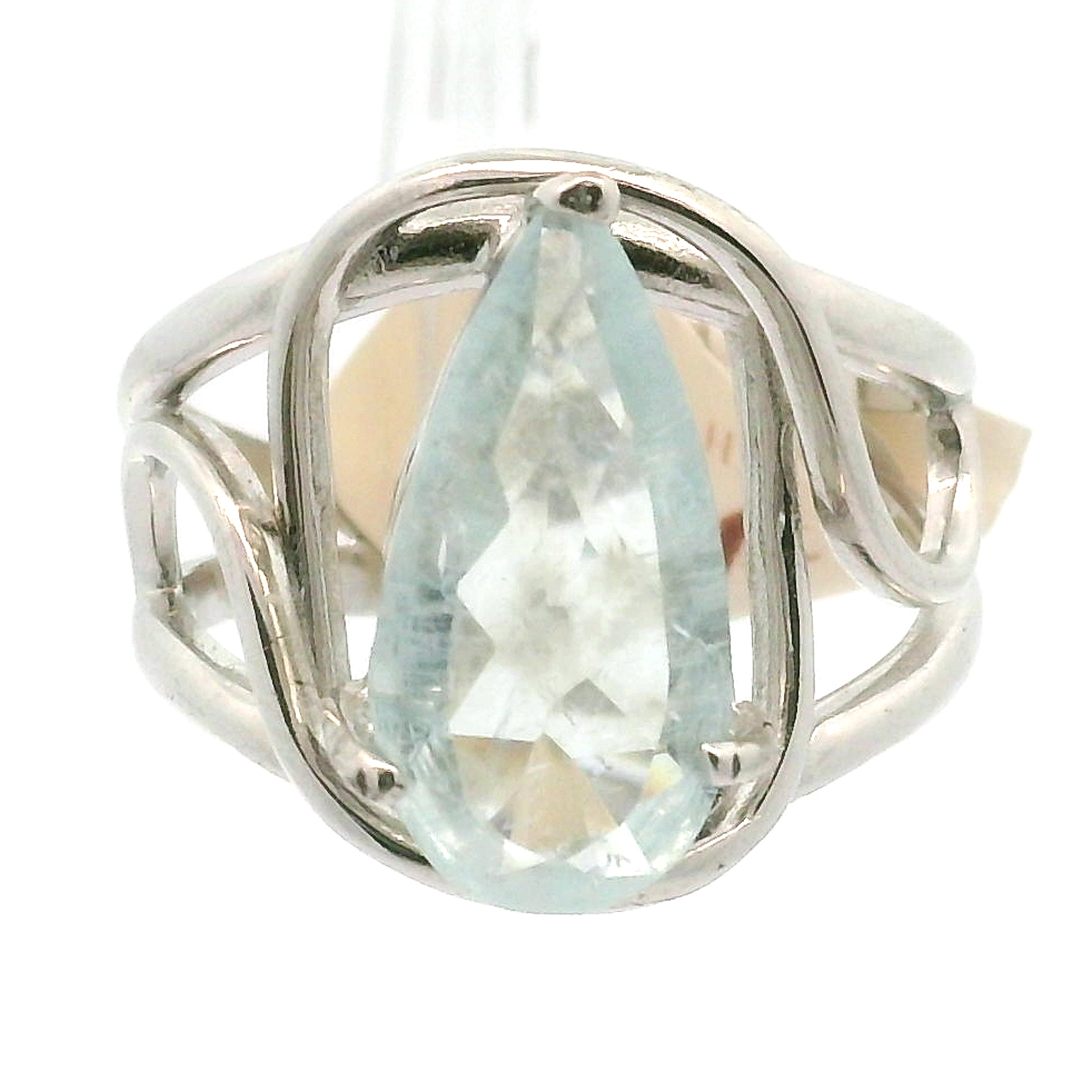 Shimmerine Aquamarine Cuff Ring .925 Silver for Allowing Your Truth & Individuality to Shine