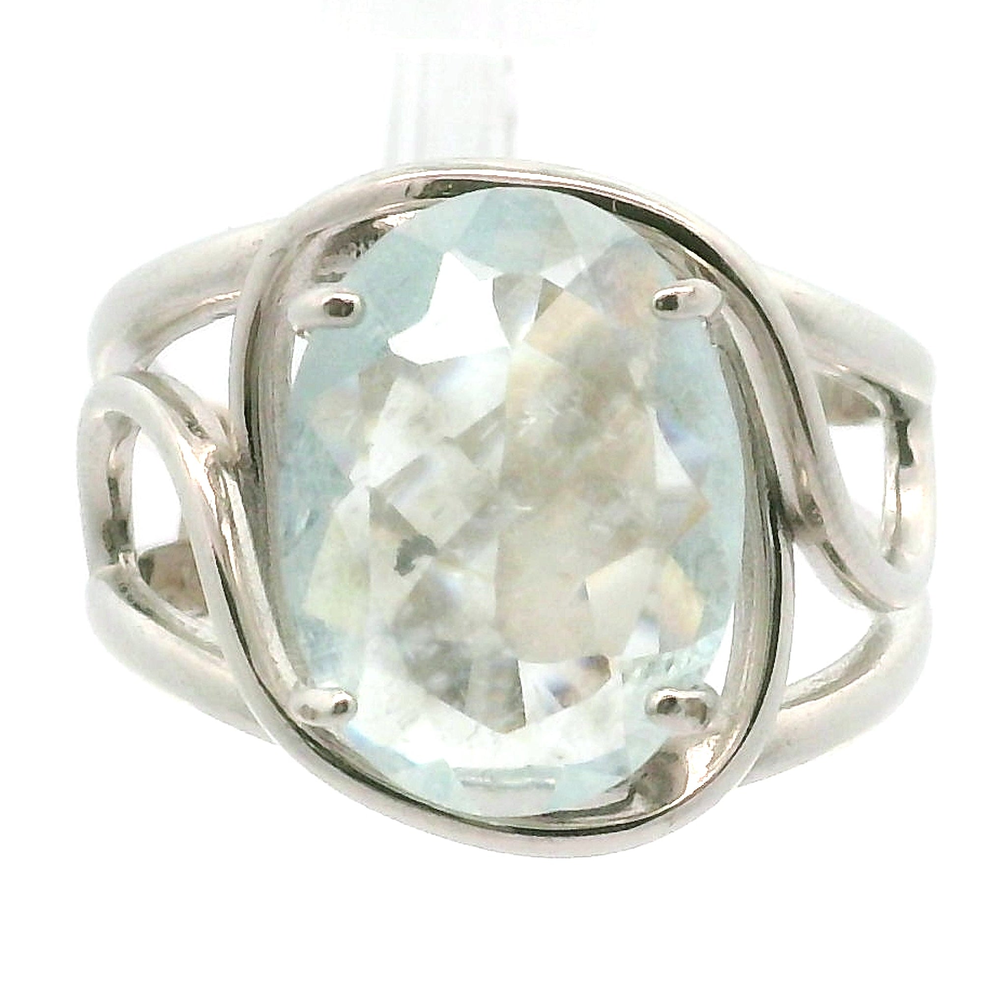 Shimmerine Aquamarine Cuff Ring .925 Silver for Allowing Your Truth & Individuality to Shine