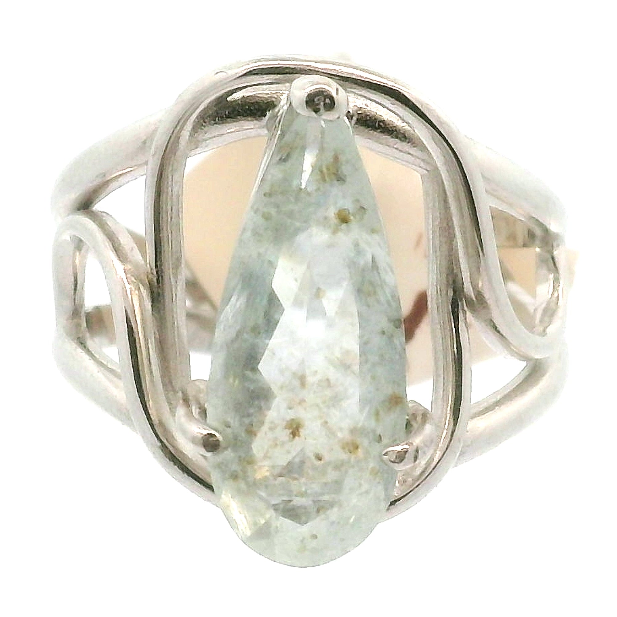 Shimmerine Aquamarine Cuff Ring .925 Silver for Allowing Your Truth & Individuality to Shine