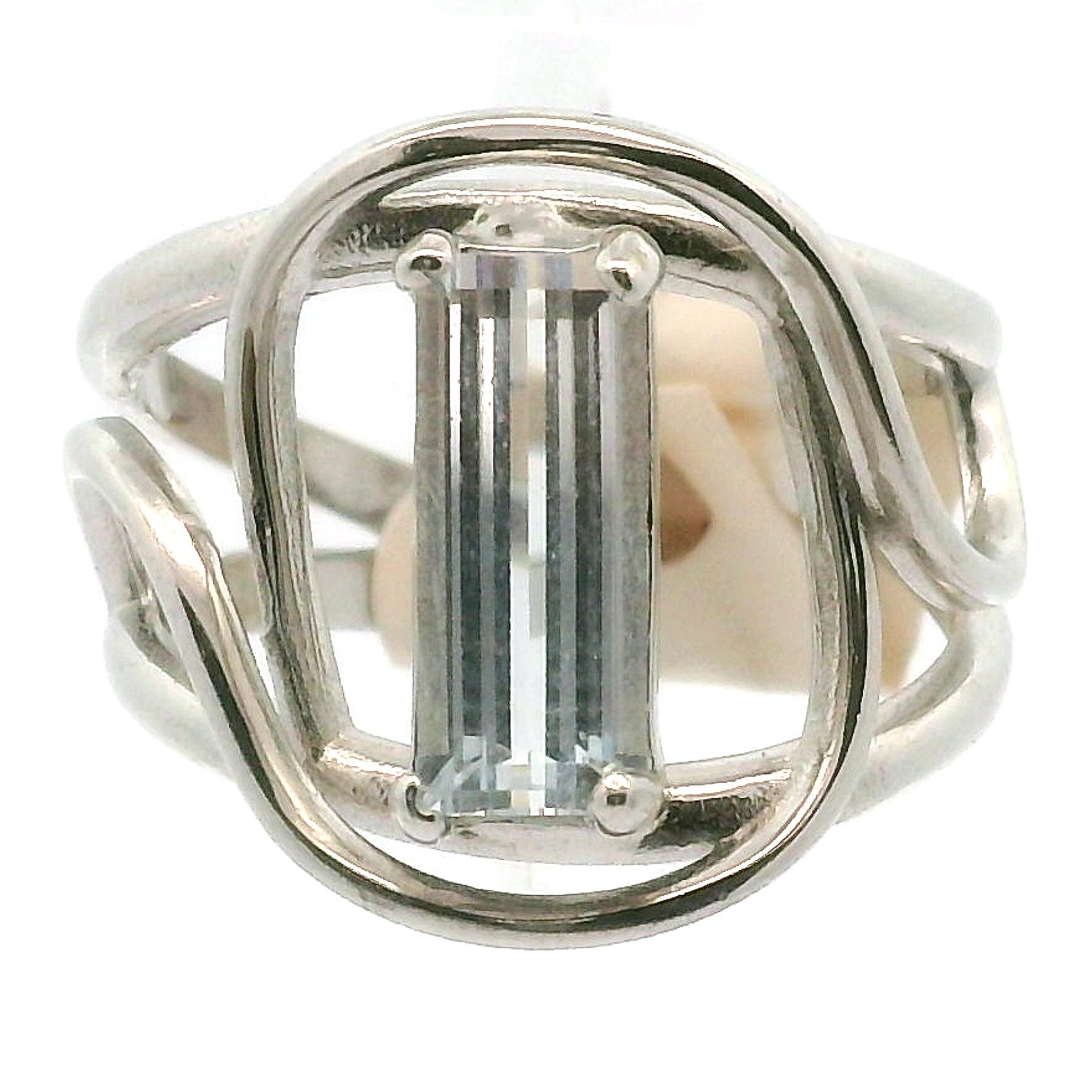 Ukrainian Nirvana Blue Topaz Cuff Ring .925 Silver for Higher Levels of Awareness, Peaceful Communication and Clarity