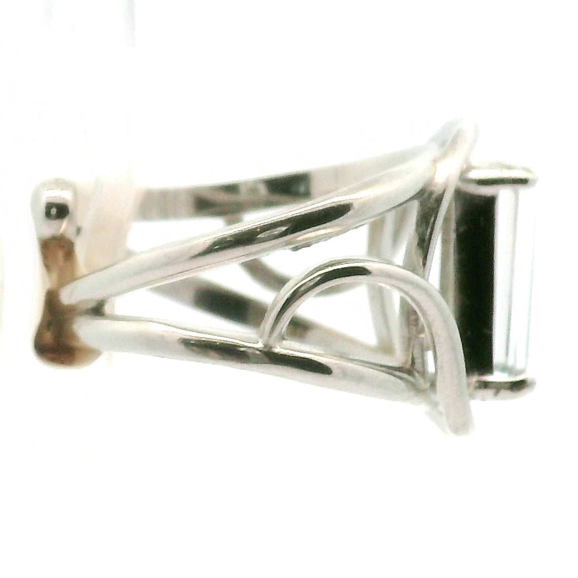 Ukrainian Nirvana Blue Topaz Cuff Ring .925 Silver for Higher Levels of Awareness, Peaceful Communication and Clarity