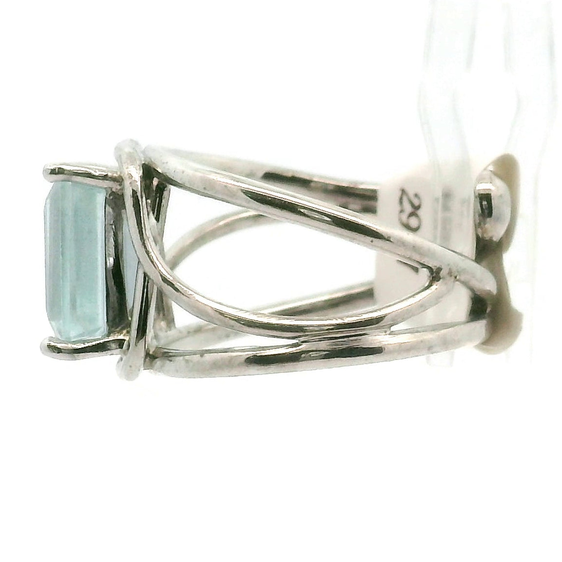 Blue Topaz Cuff Ring .925 Silver for Higher Levels of Awareness, Peaceful Communication and Clarity