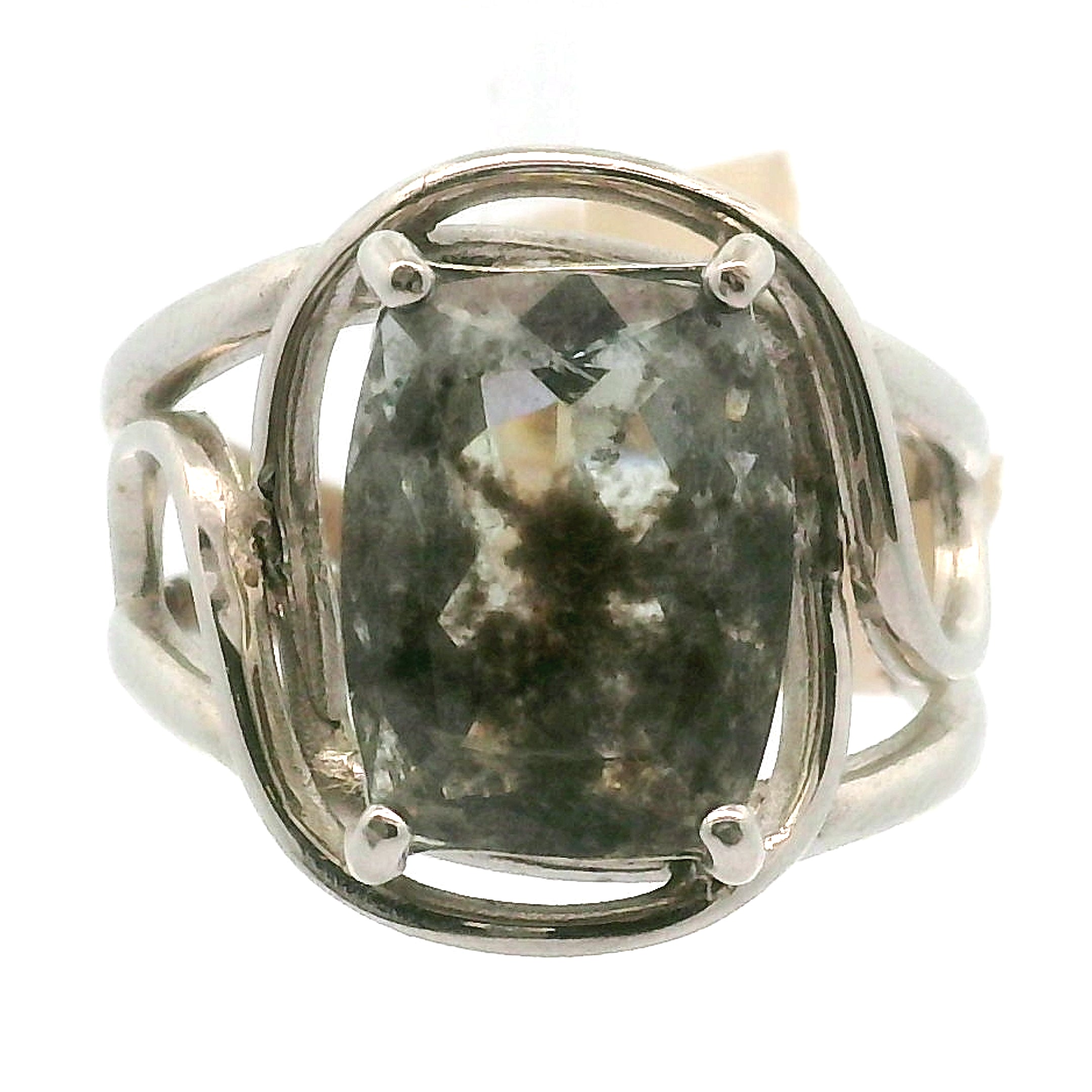 Aquamarine with Copper .925 Silver Adjustable Cuff Ring for Calm Communication