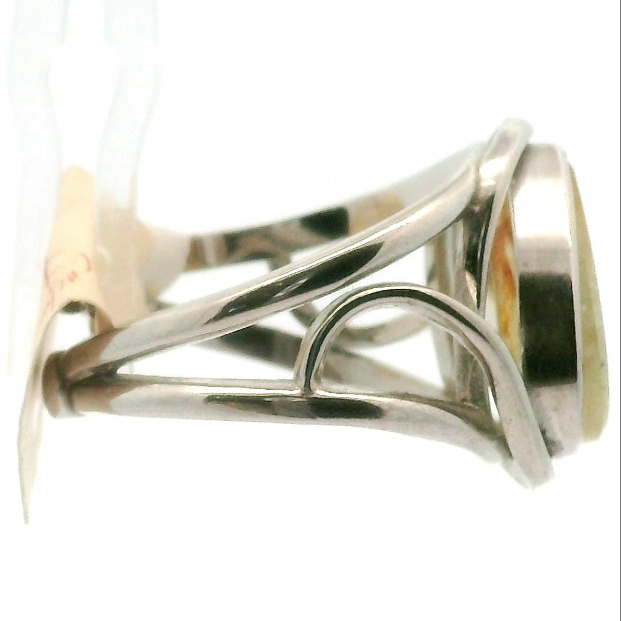 Dendritic Aquamarine with Lemonite .925 Silver Adjustable Ring Cuff