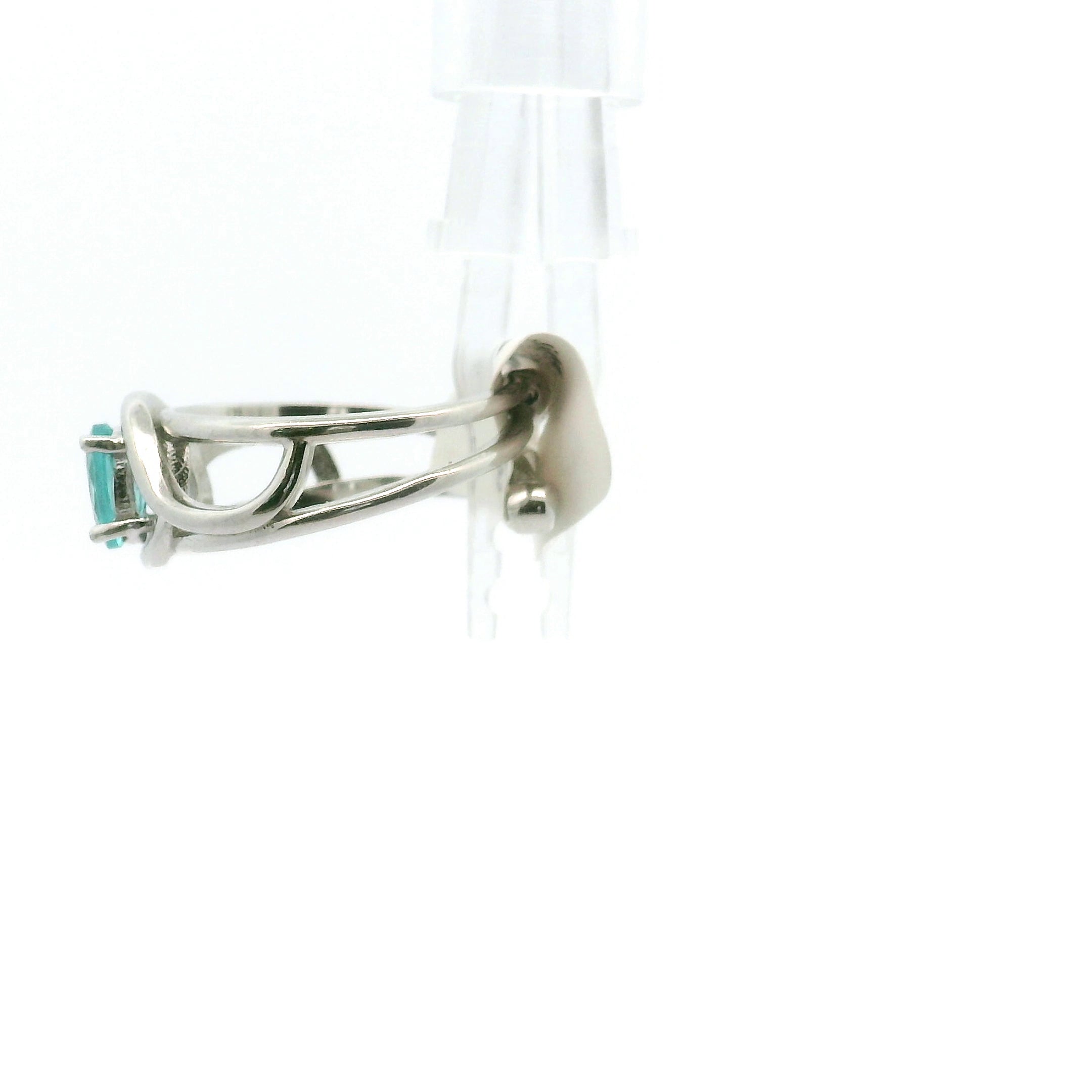 Blue Apatite Cuff Ring .925 Silver for Overall Health and Wellness