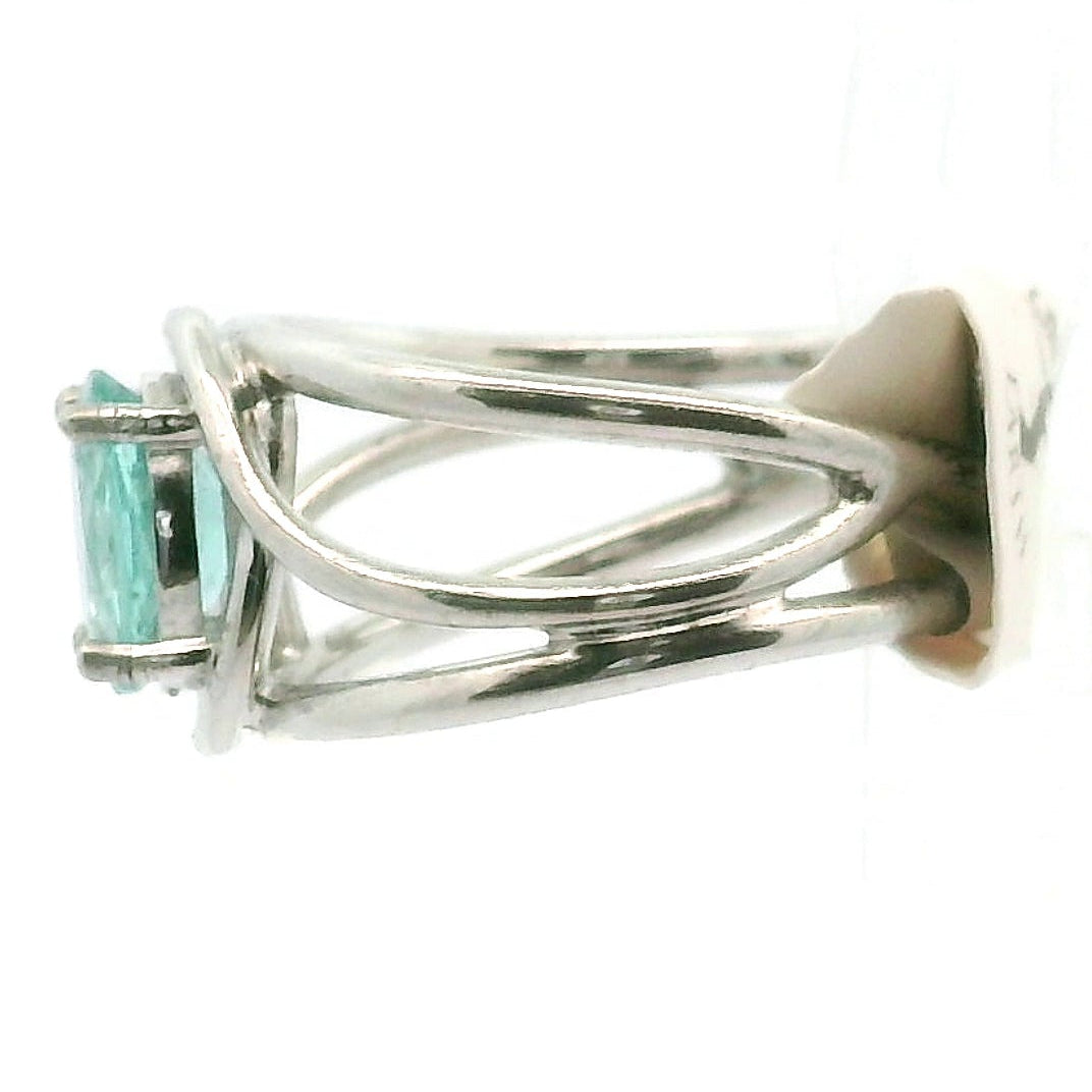 Blue Apatite Midi Cuff Ring .925 Silver for Overall Health and Wellness