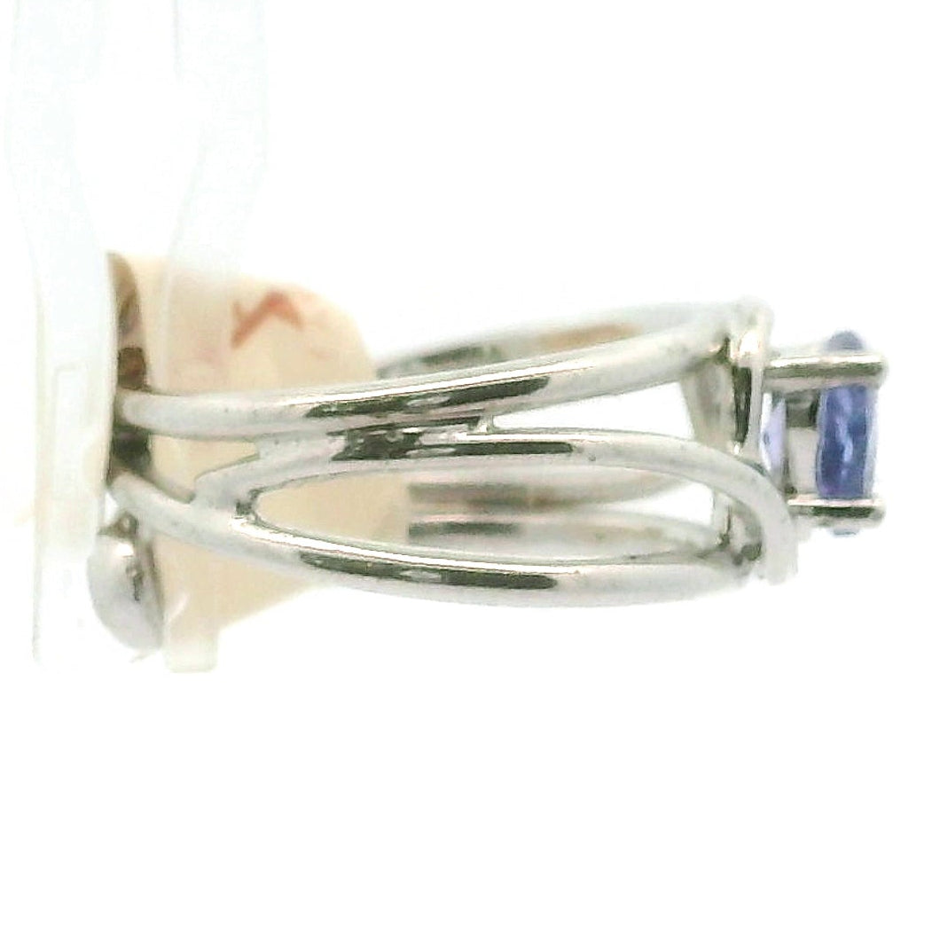 Tanzanite Heart Midi Cuff Ring .925 Silver for Divine Guidance, Enlightenment & Activation of Higher Heart