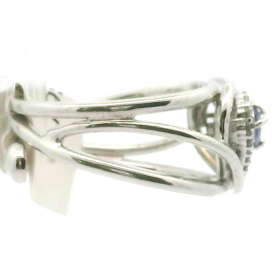 Tanzanite Heart Cuff Ring .925 Silver for Elevating your Consciousness