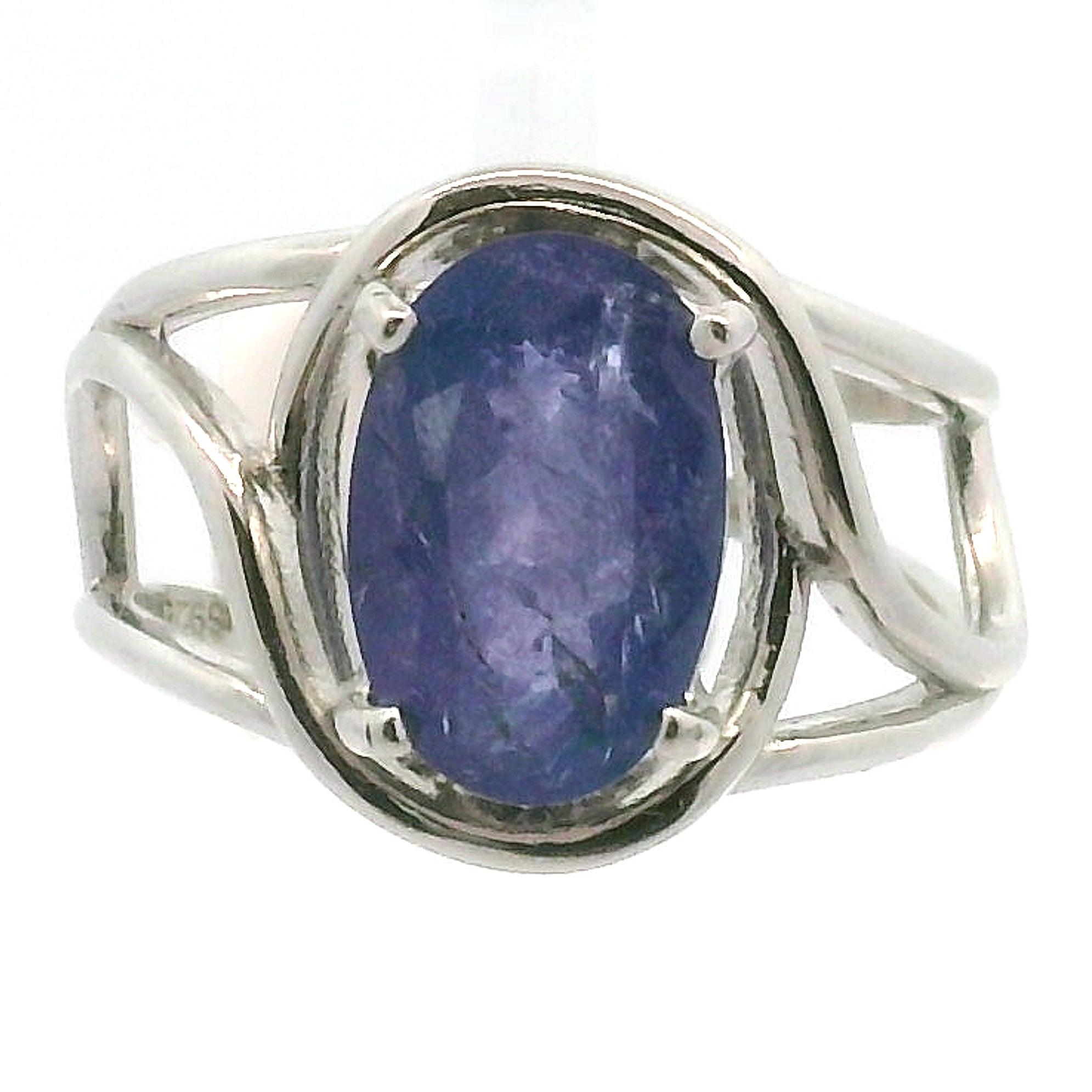 Tanzanite Faceted Cuff Ring .925 Silver for Elevating your Consciousness
