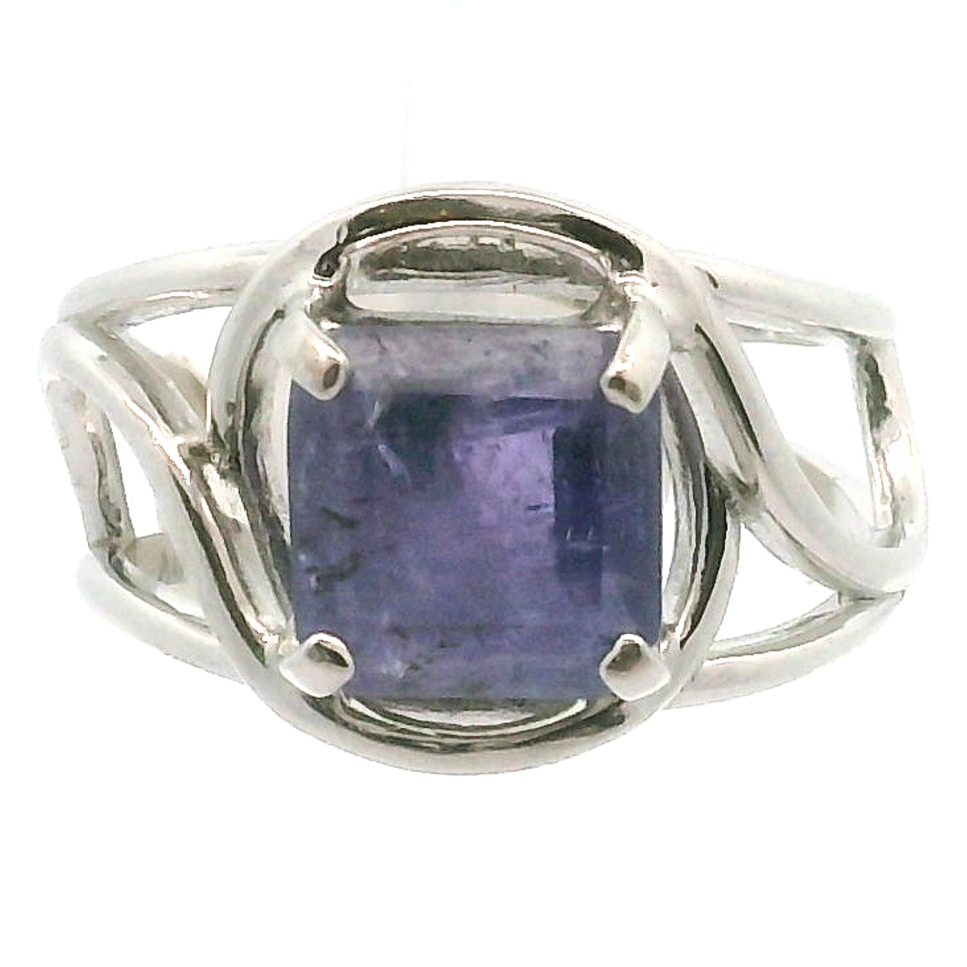 Tanzanite Faceted Cuff Ring .925 Silver for Elevating your Consciousness