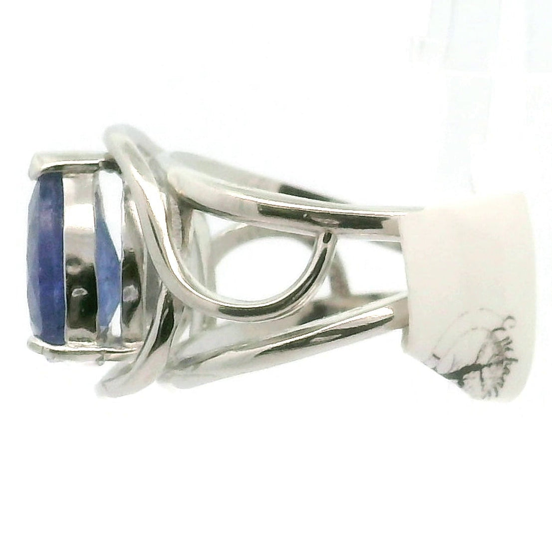 Tanzanite Faceted Cuff Ring .925 Silver for Elevating your Consciousness
