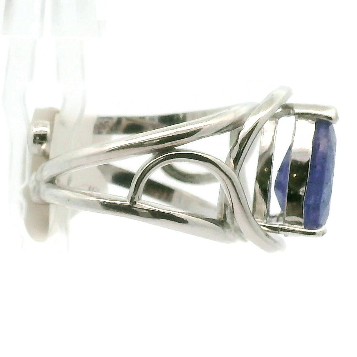 Tanzanite Faceted Cuff Ring .925 Silver for Elevating your Consciousness